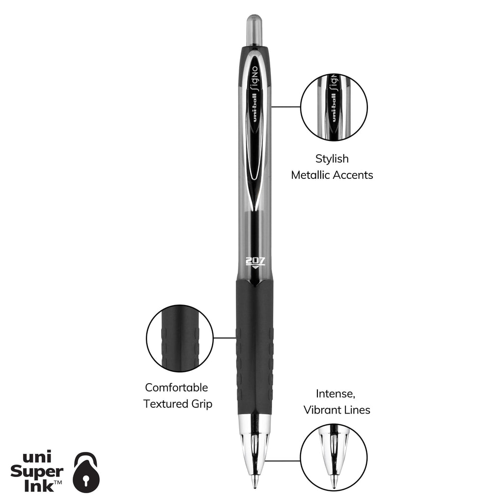 Retractable Gel Pens, Medium Point (0.7mm), Assorted, 8 Pack - Image 3