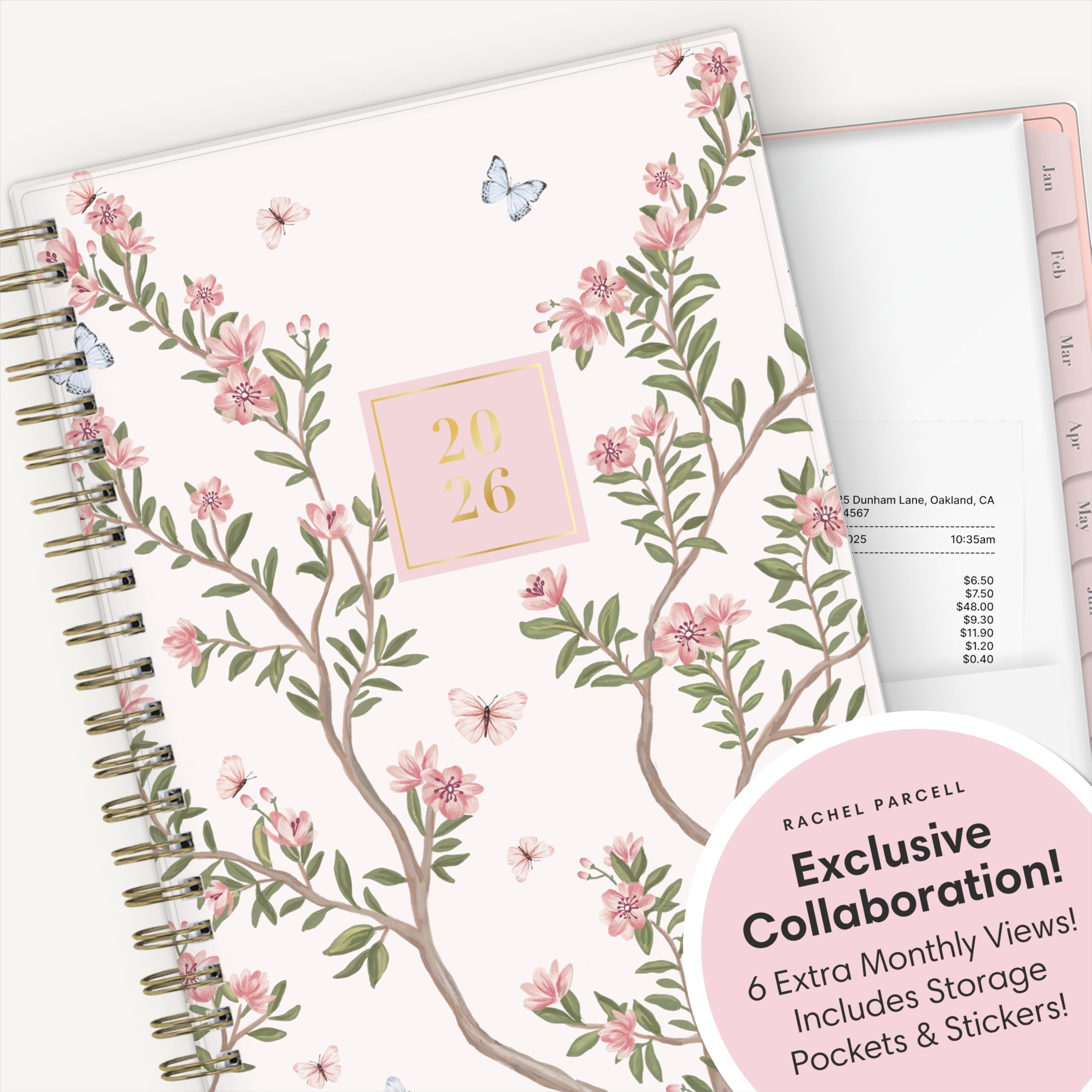 Blue Sky Rachel Parcell 2026 Weekly and Monthly Planner Calendar, January 2026 - December 2026, 5" x 8", Clear Pocket Cover, Durable Twin Wi - Image 5