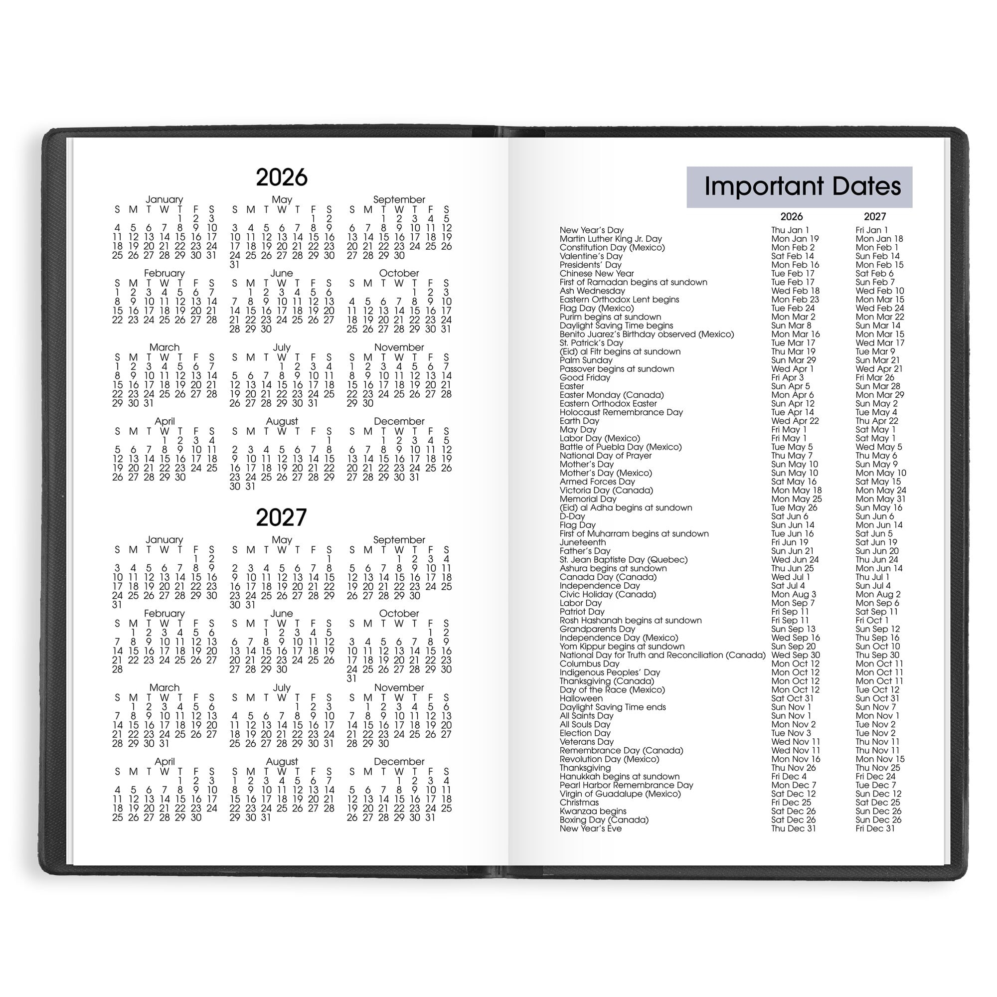 AT-A-GLANCE DayMinder 2026 Weekly Planner Black Pocket 3 12 x 6 - Weekly - Image 3