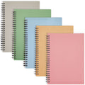 5 Pack 6x8 inch Spiral Journals, Small Notebooks Bulk with 120 Lined Pages for Work, Writing (5 Colors Kraft Covers)