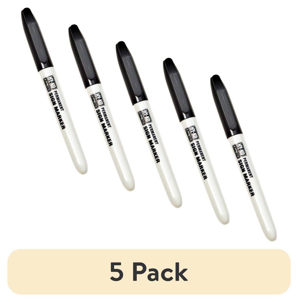 (5 pack) 40622 Permanent Marker, Black, Chisel Tip, Weather-Resistant Ink
