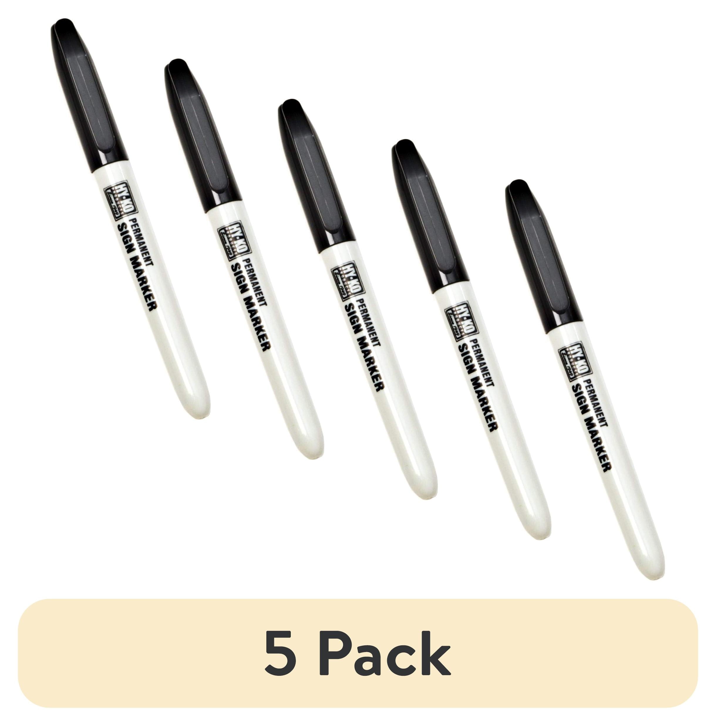 (5 pack) 40622 Permanent Marker, Black, Chisel Tip, Weather-Resistant Ink