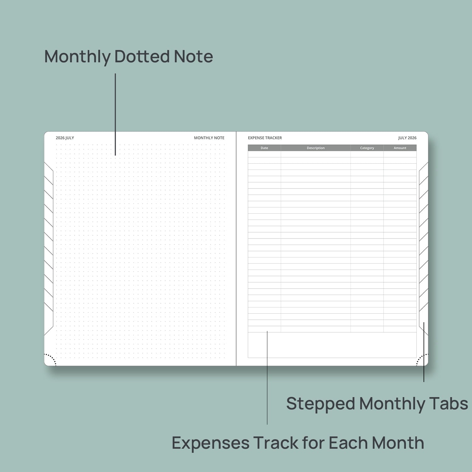 Monthly Planner 2026-2027, 6.5"x8.5", 18-Month Calendar Book Academic Year (Jul.26-Dec.27) with Monthly Tabs, Flexibl... - Image 4