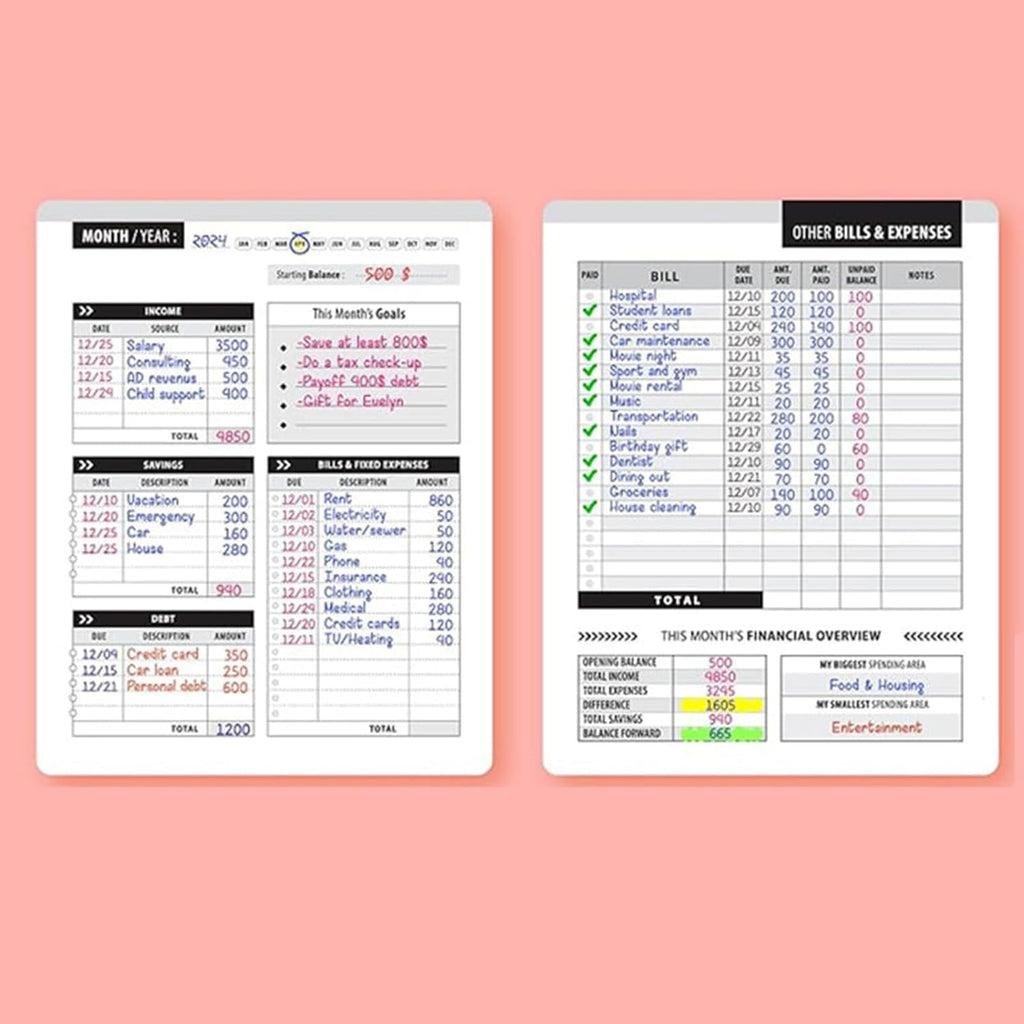 Monthly Bill Payment Checklist: Bill Tracker Notebook l  8"x10" The 4-Year Guide for Families & Money Managers, 960 Billing Records Included - Image 4