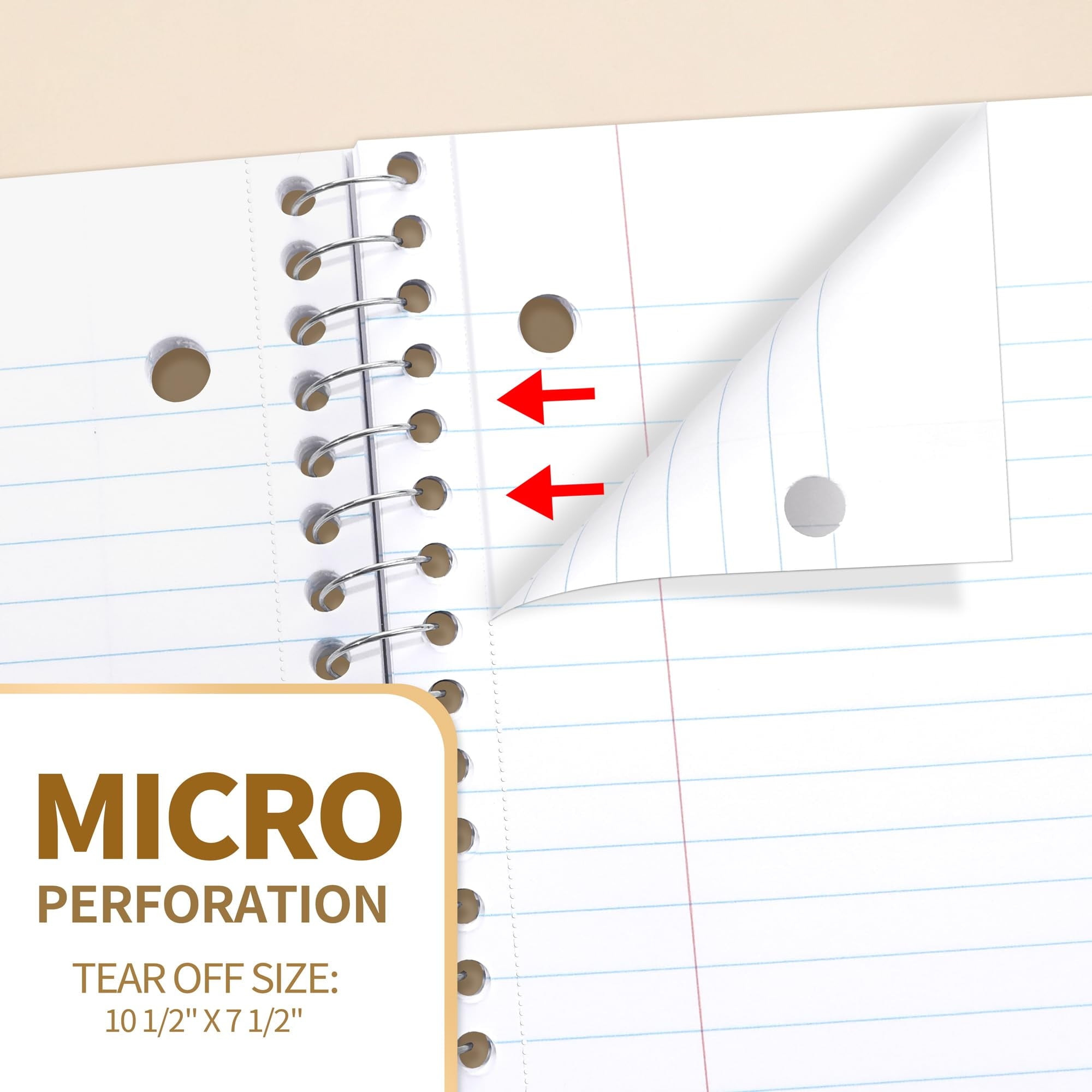 Spiral Notebook, Thick Durable 1-Subject notebook,8 x 10.5 Inches, 70 Sheets, 4 Packs - Image 4
