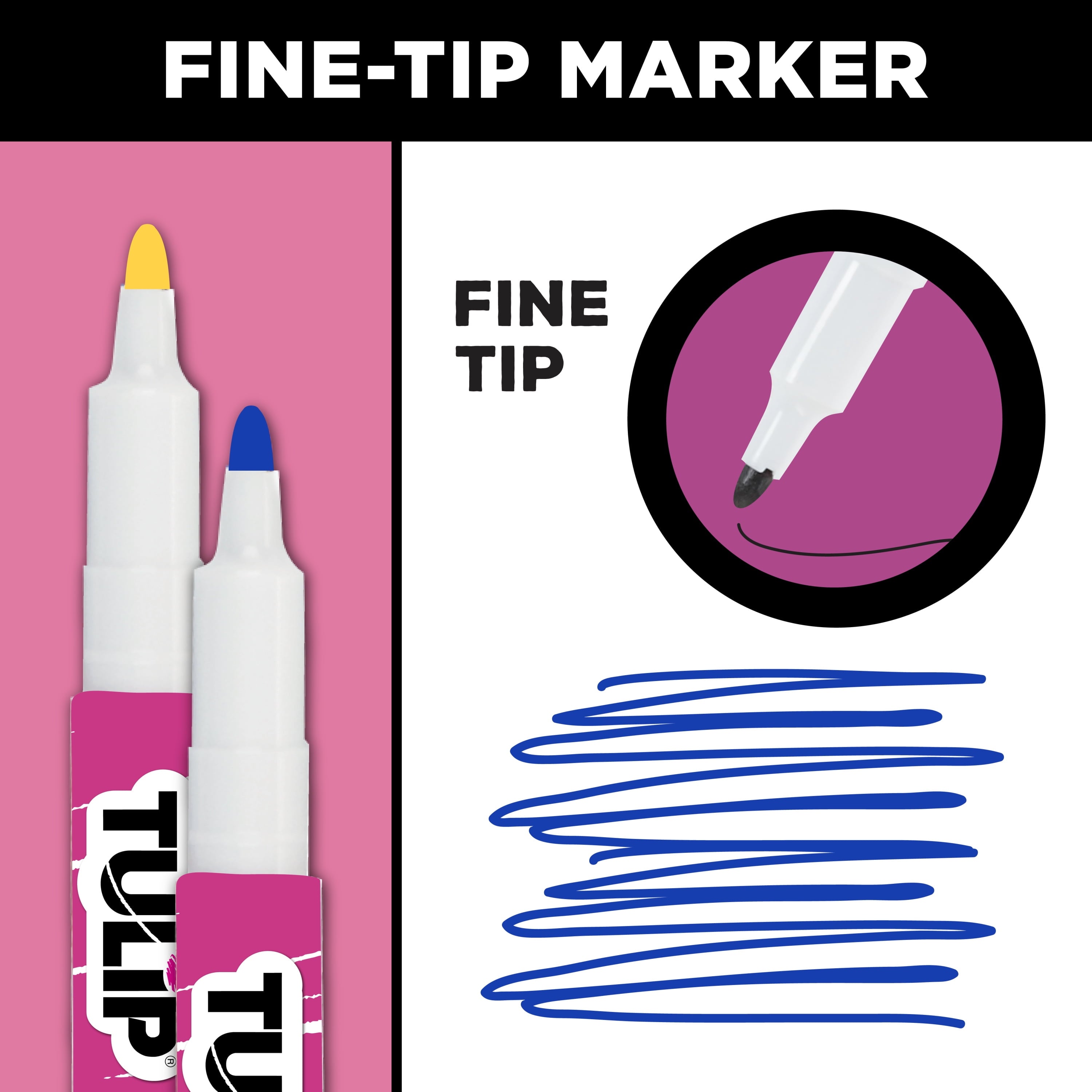 Tulip Fine Tip Fabric Markers 12-Pack – Rainbow Color Set for DIY Crafts, Clothing & Fabric Art - Image 5