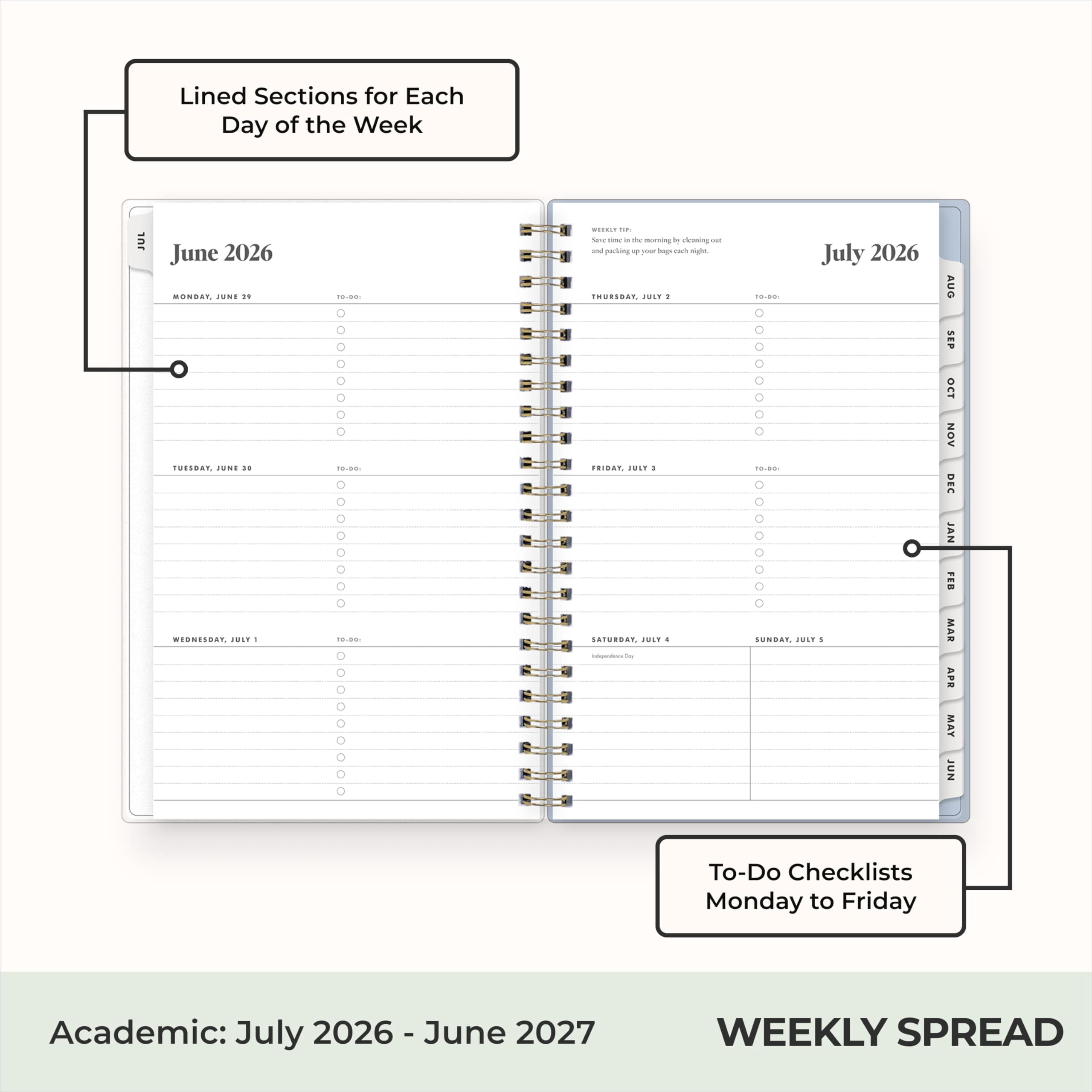 The Everygirl 2026-2027 Weekly and Monthly Academic Year Planner Calendar, July 2026 - June 2027, 5" x 8", Flexible C... - Image 3