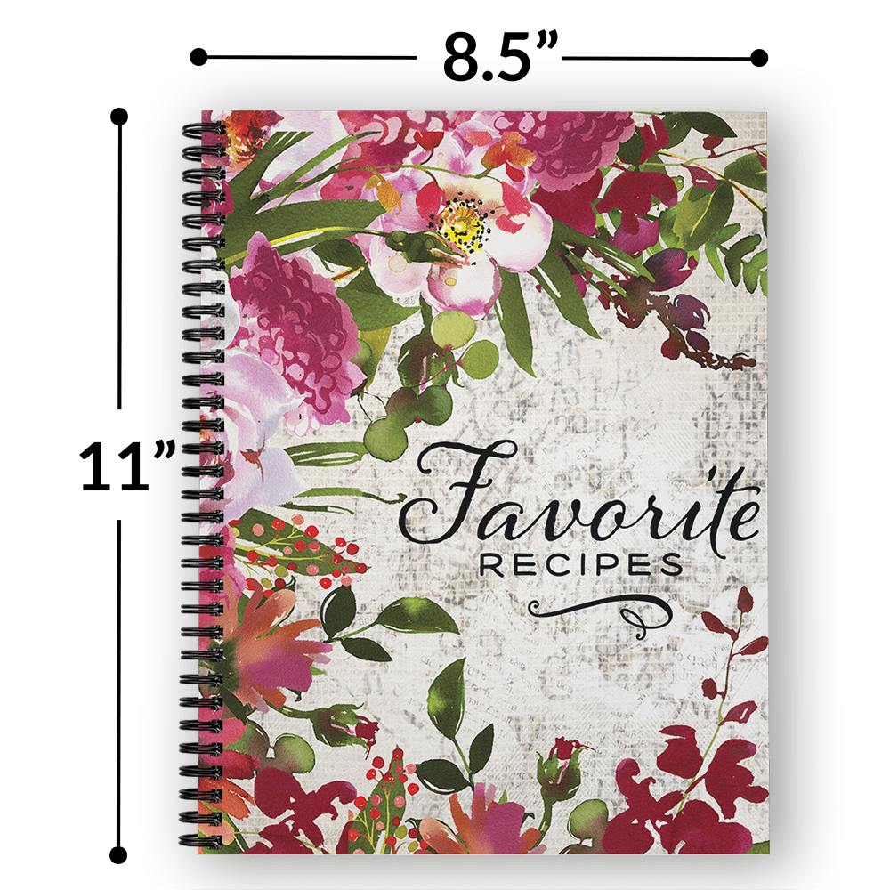 8.5" x 11" Spiral Recipe Notebook/Journal, 120 Recipe Pages, Durable Gloss Laminated Cover, Black Wire-o Spiral. Made... - Image 4
