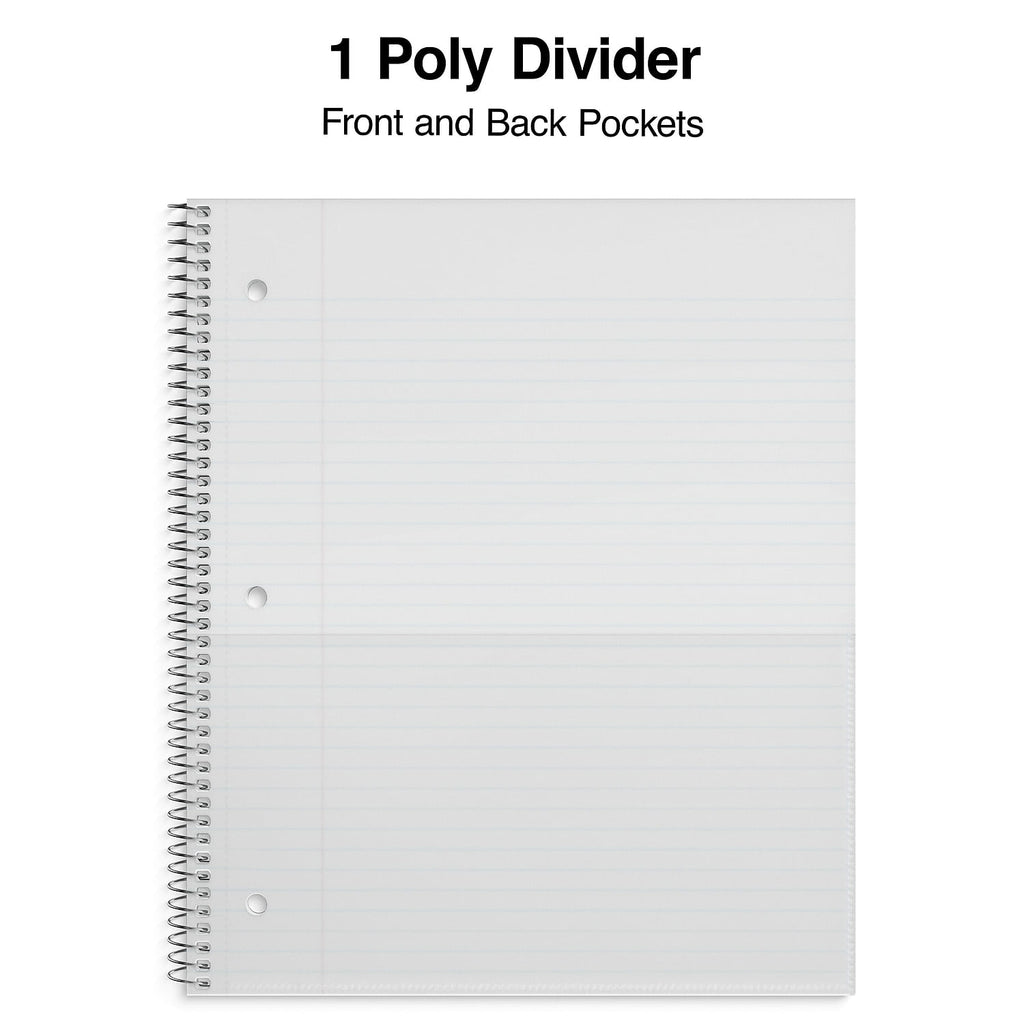Accel Durable Poly Cover 1 Sub Notebook College Ruled 8.5"x11" Teal 20955M - Image 3