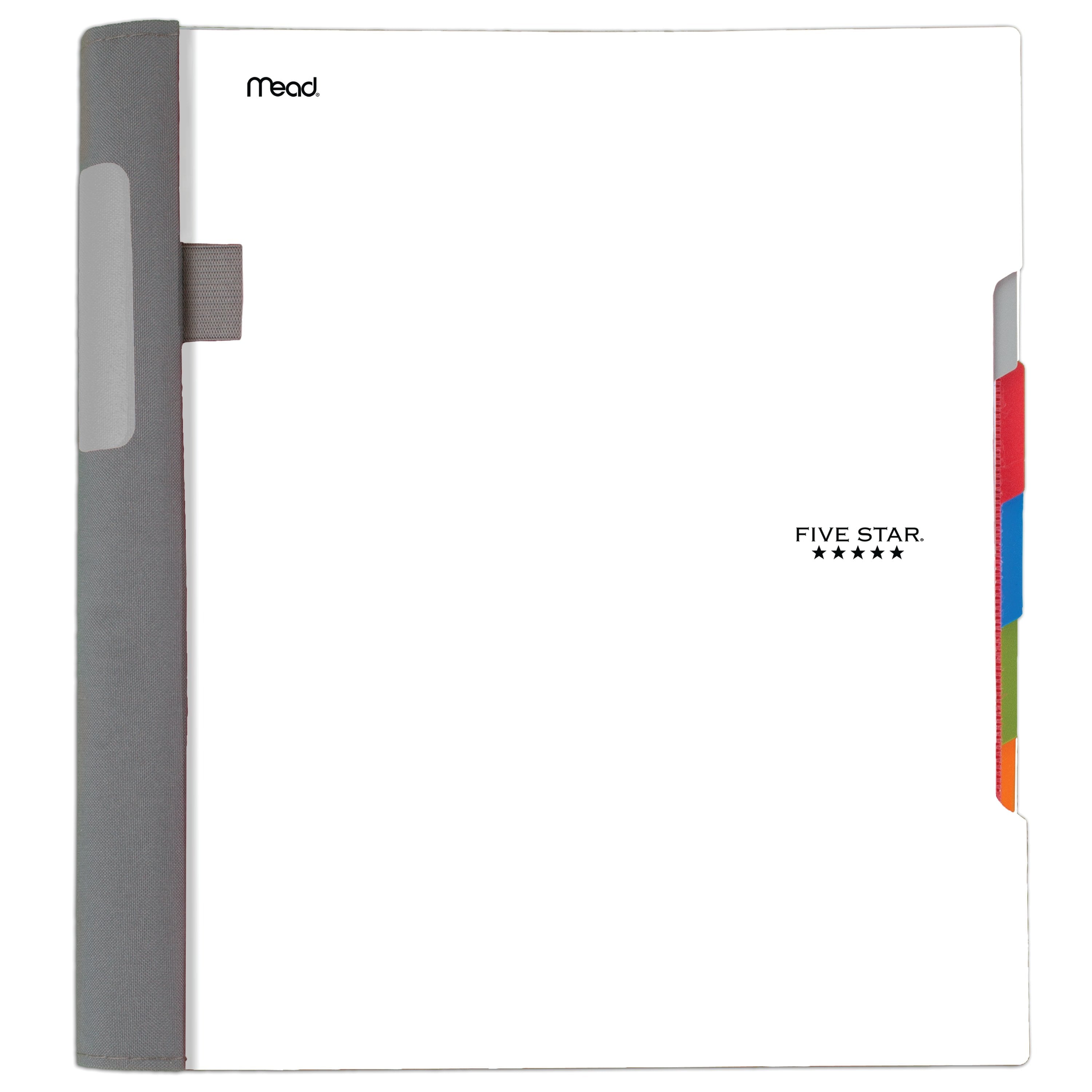Five Star Advance 5 Subject College Ruled Notebook Plus Study App, 8.5" x 11", White, Poly, Spiral, 200 Sheets - Image 2