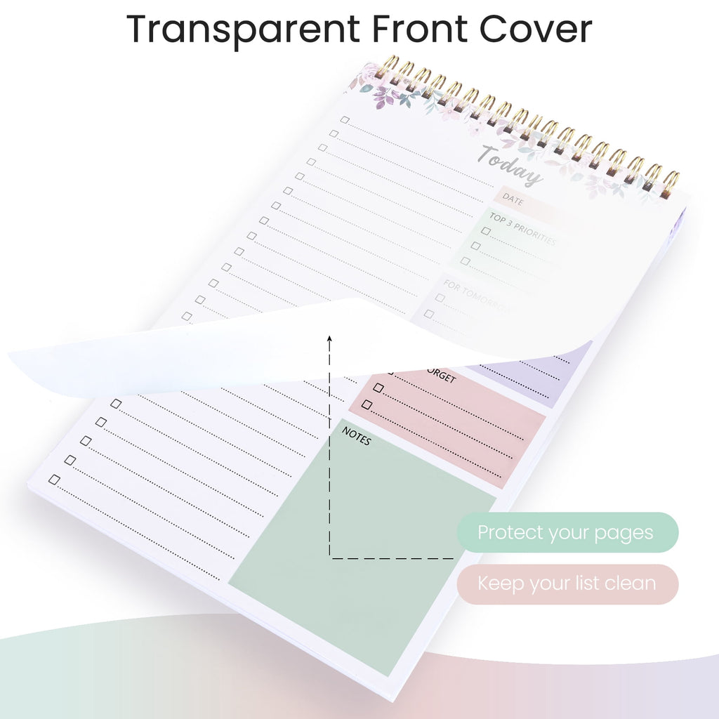 CICPAP Undated Daily To Do List Notepad, Time Management Goal Planner Notebook, Spiral Task Checklist Organizer, Priority Planner with Notes - Image 3