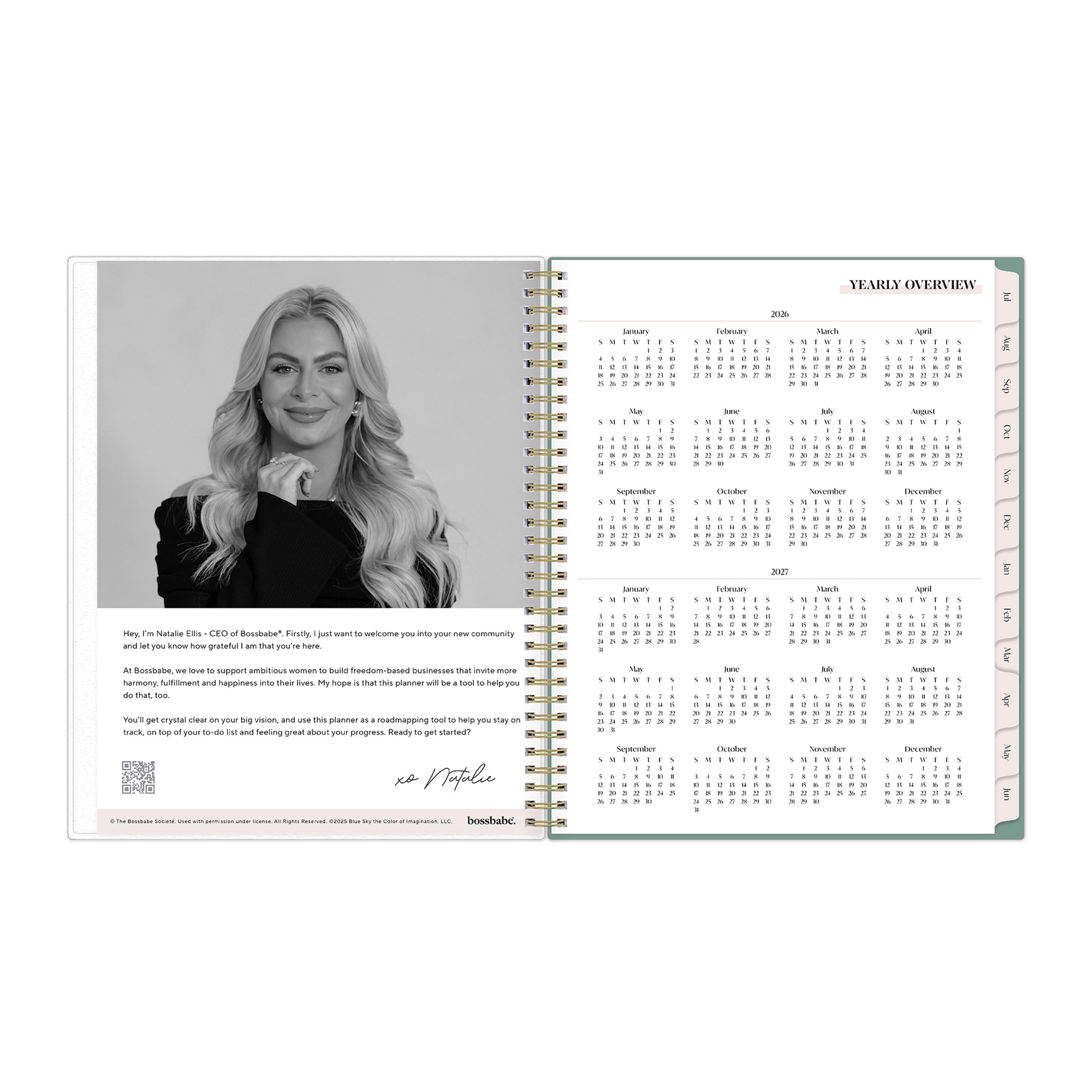 Bossbabe for Blue Sky Monthly Weekly Planner, 8.5" x 11", Ridley Mint 15-Month (April 2026 - June 2027) - Image 6