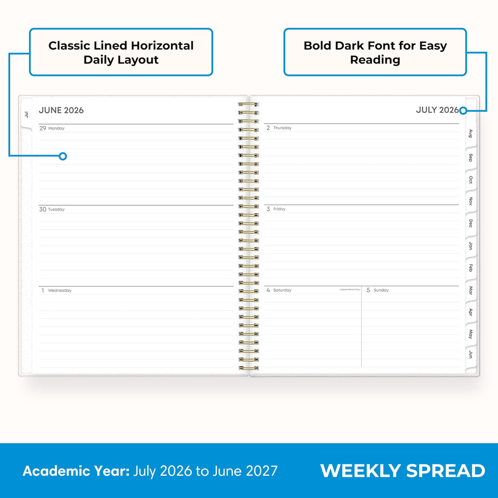 2026-2027 Weekly and Monthly Academic Year Planner Calendar, July 2026 - June 2027, 8.5" x 11", Flexible Cover, Wireb... - Image 3
