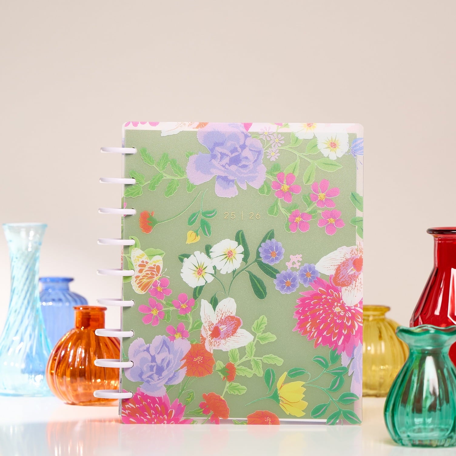 Academic Monthly Weekly Classic Planner 2025-2026, Bright Bouquet, Disc Bound - Image 2