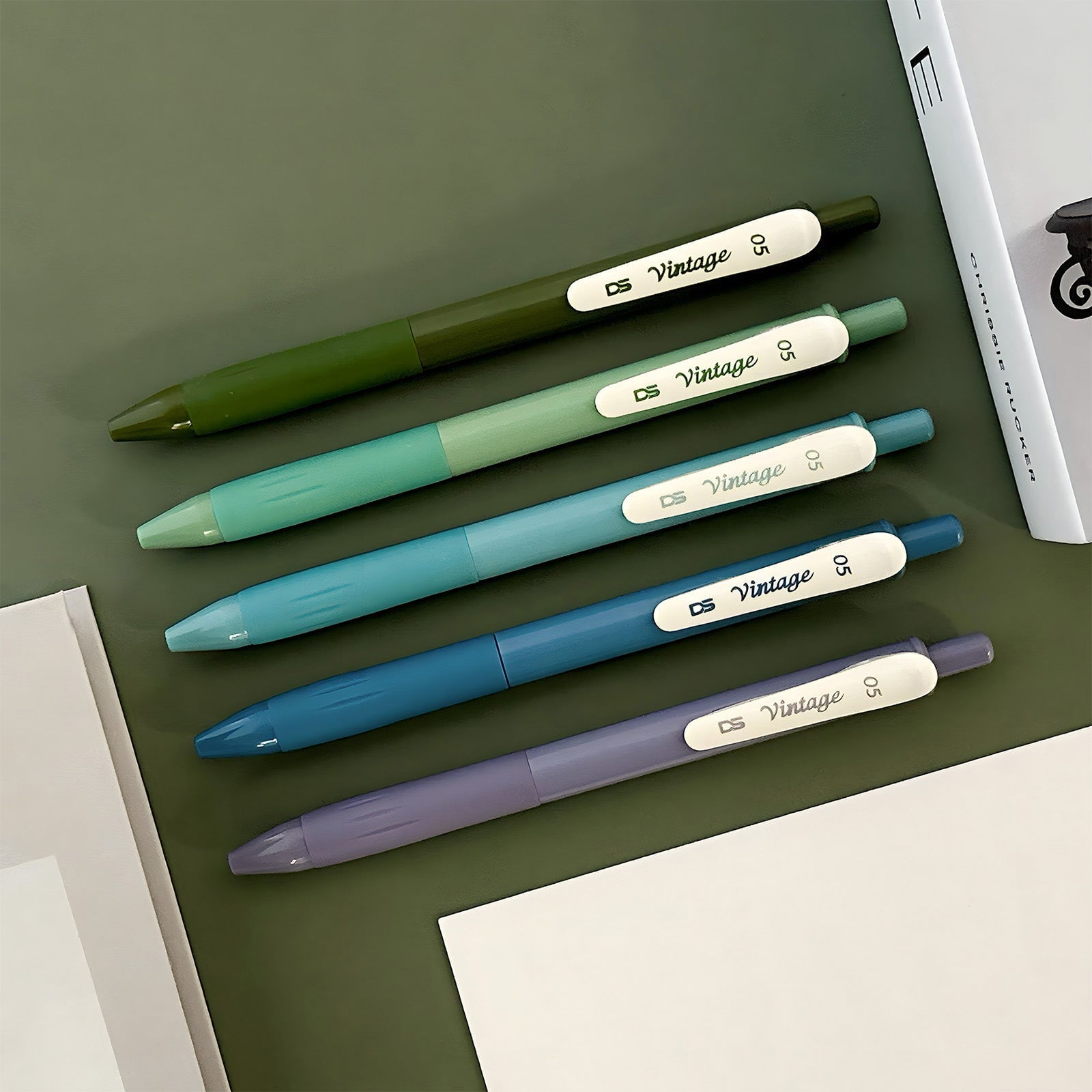 Multi-Color Retractable Gel Pen Set (5 pack), 0.5mm Fine Point, for Writing, Journaling, Drawing, Home and Office, Co... - Image 4