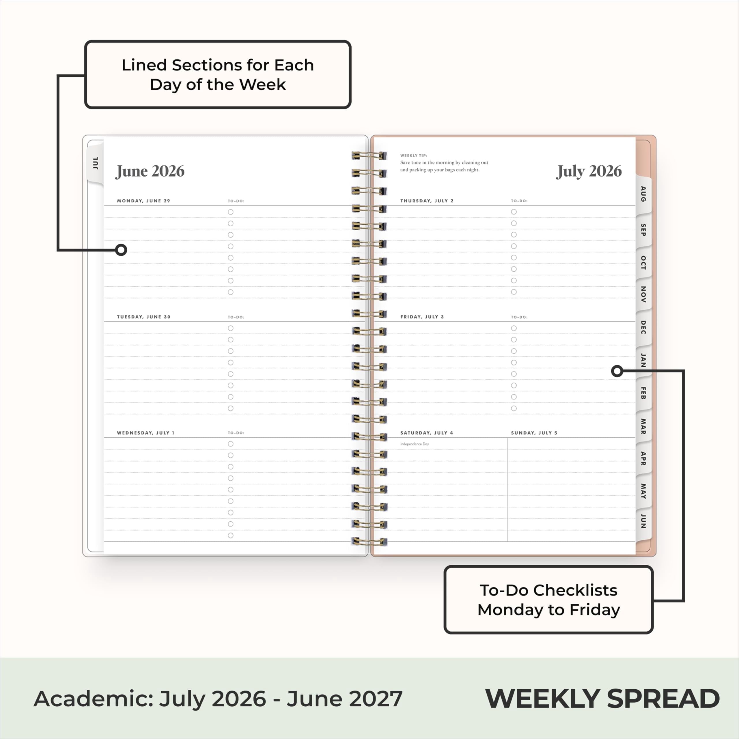 The Everygirl 2026-2027 Weekly and Monthly Academic Year Planner Calendar, July 2026 - June 2027, 5" x 8", Flexible C... - Image 3