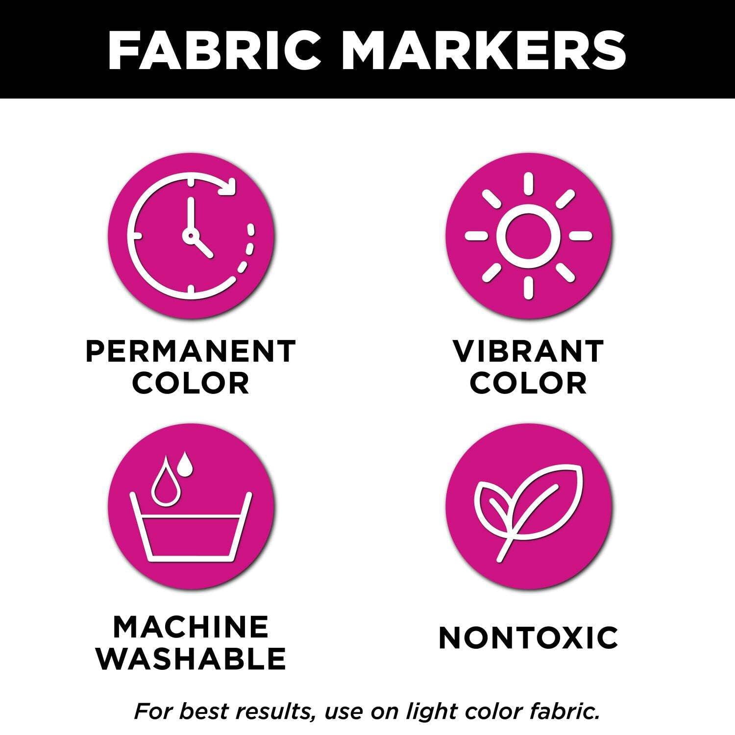 Tulip Brush Tip Fabric Markers 10 Pack Neon - Image 2