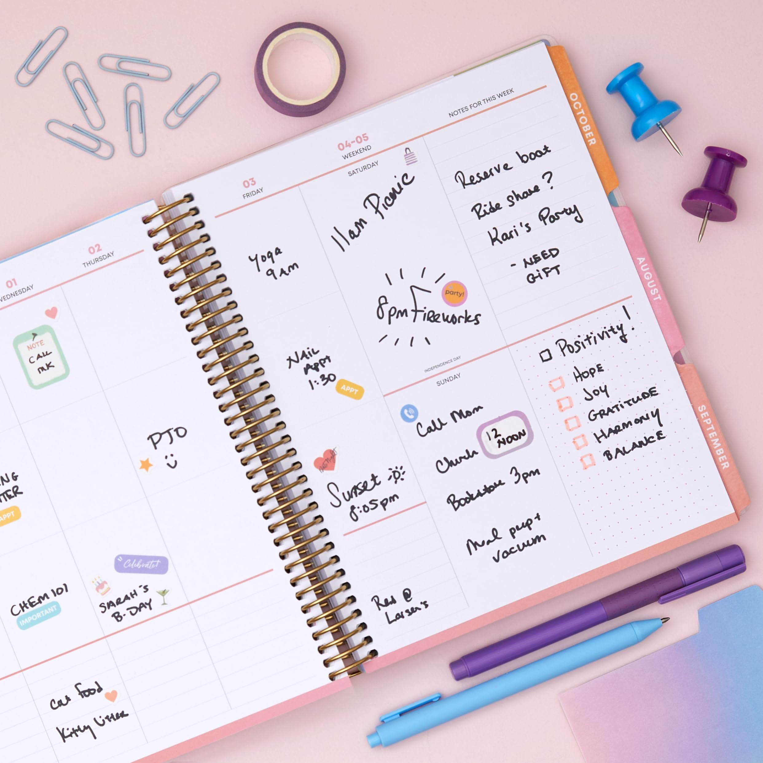 Blue Sky Livewell 2026-2027 Weekly and Monthly Academic Year Planner Calendar, July 2026 - June 2027, 7" x 9", Flexible Cover, Wirebound, Co - Image 2