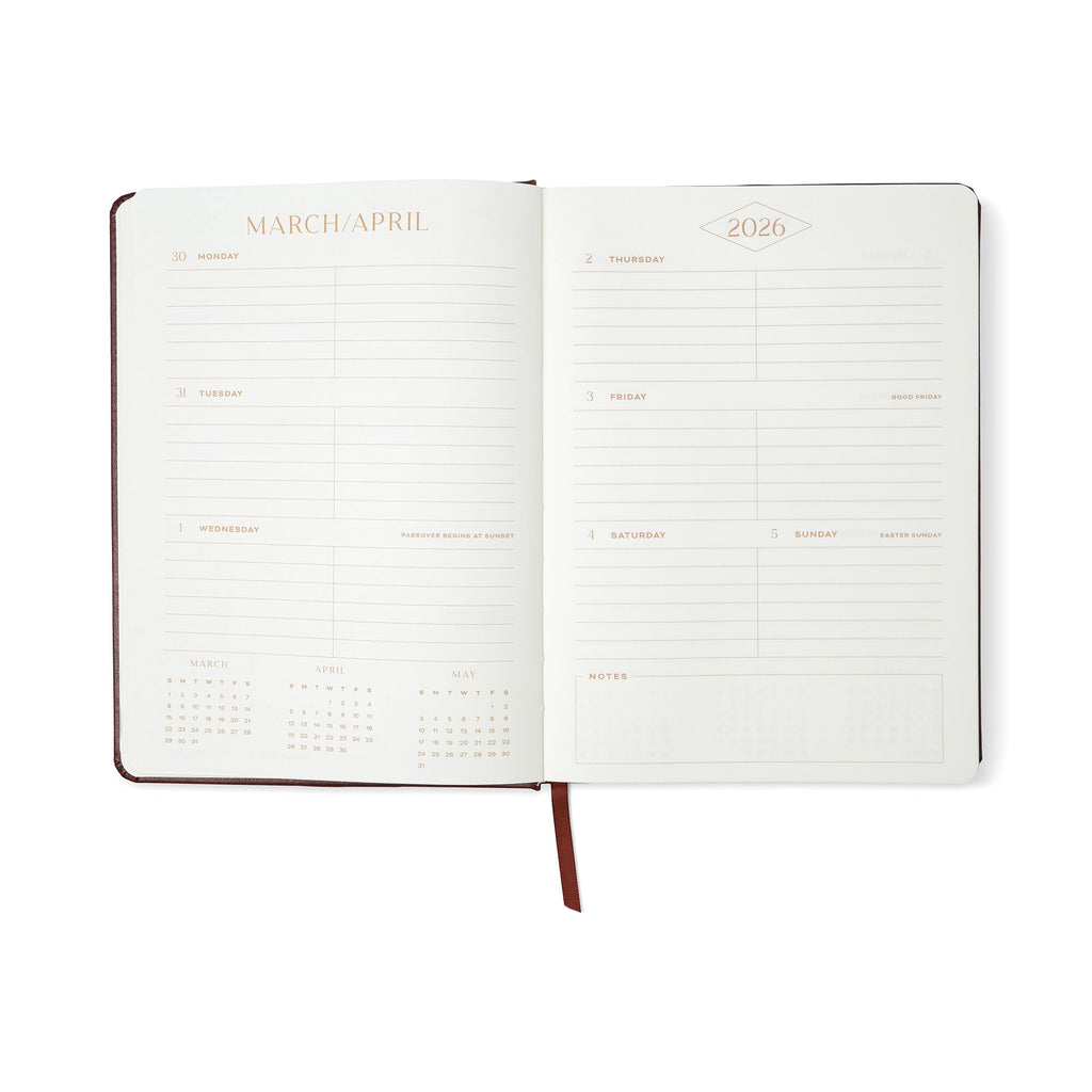 Think Ink 15 Month Weekly Leatherette 6.5" x 9" Brown April 2026 - June 2027 Planner - Image 5