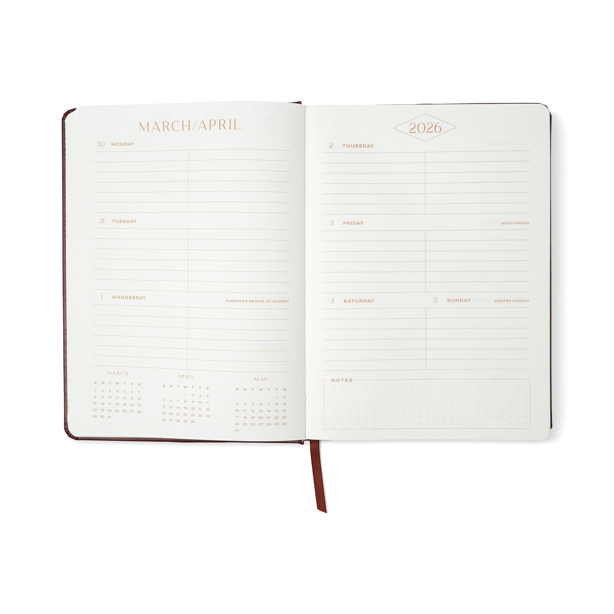 Think Ink 15 Month Weekly Leatherette 6.5" x 9" Brown April 2026 - June 2027 Planner - Image 5