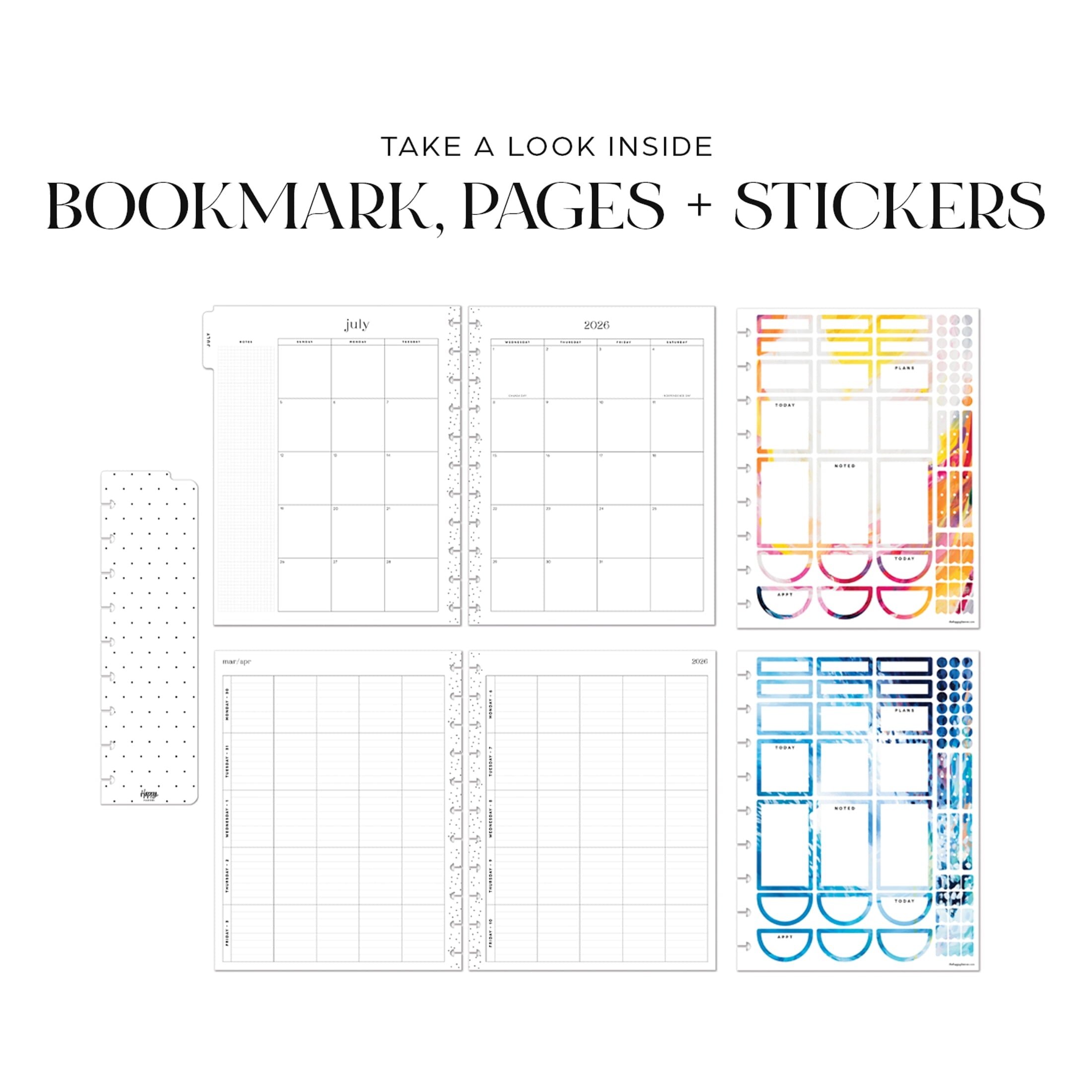 Happy Planner Monthly Weekly Classic Planner (7 x 9.25)Abstract Expression 15-Month April 2026-June 2027, disc bound system - Image 4