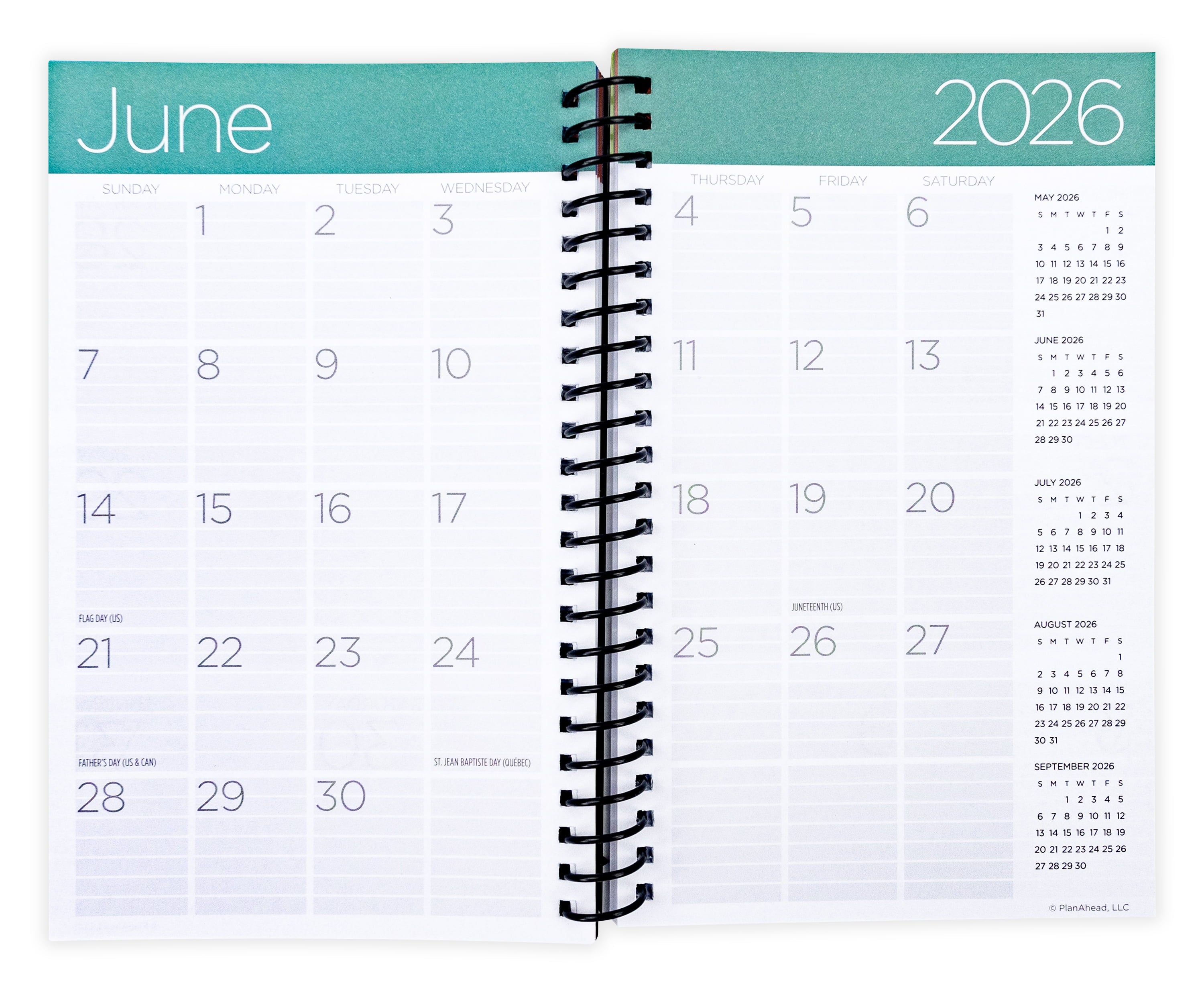 Monthly Weekly Planner Medium (5.25" x 8") Black, 15-month, Oct 2025-Dec 2026 - Image 4