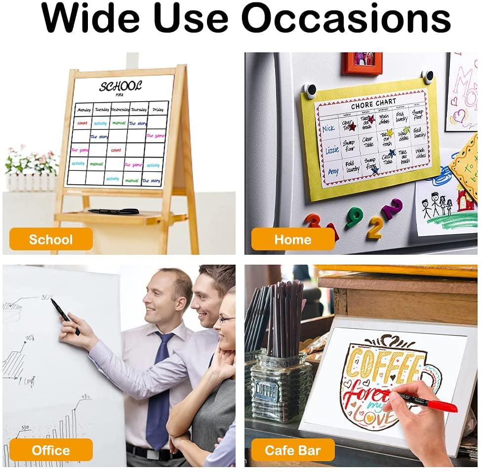 Wet Erase Markers, Shuttle Art 10 Colors 1mm Fine Tip Smudge-Free Markers, Use on Laminated Calendars, Overhead Projectors, Schedules, White - Image 3