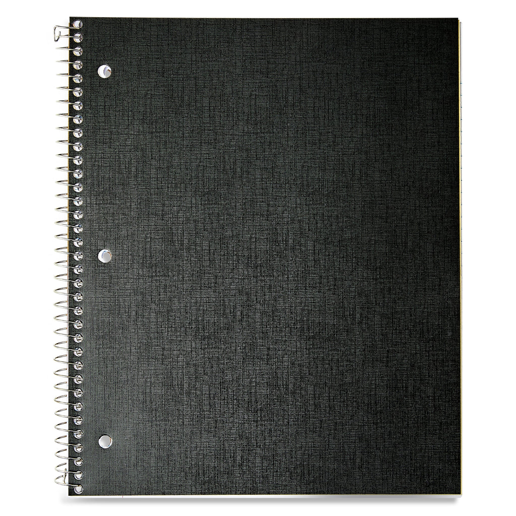 (3 pack) College Ruled 1-Subject Poly Notebook, Black, 9" x 11", 100 Sheets - Image 2