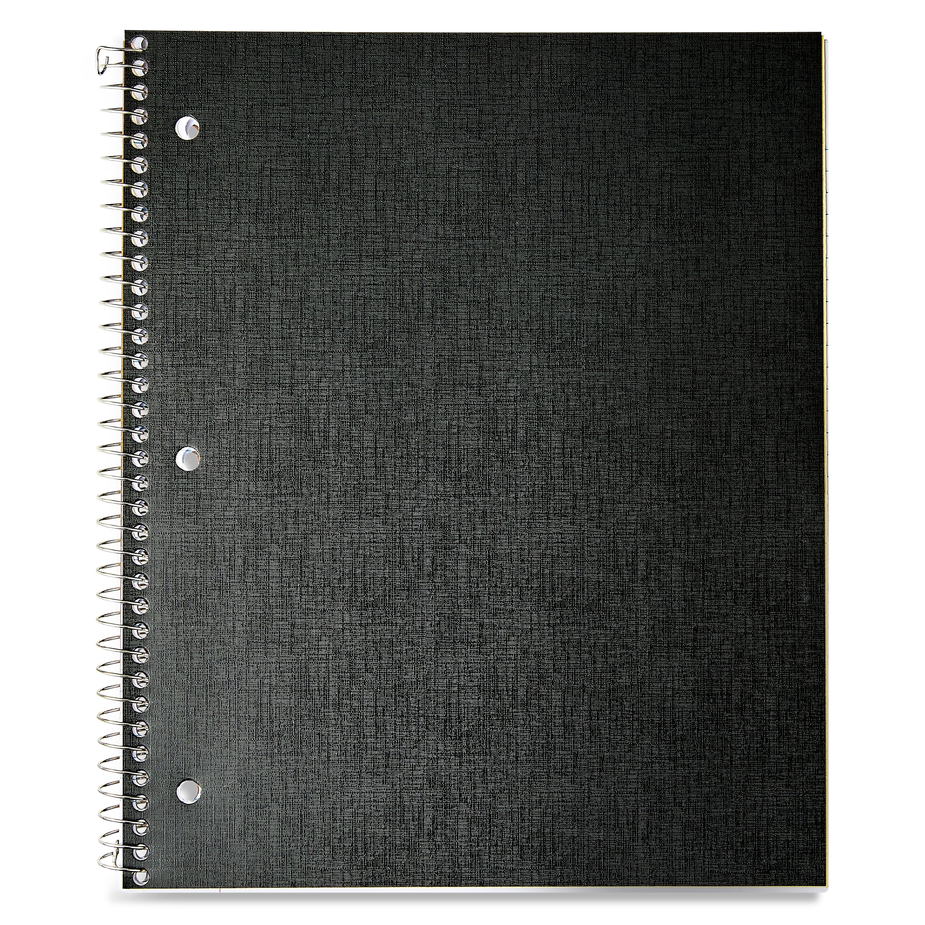 (3 pack) College Ruled 1-Subject Poly Notebook, Black, 9" x 11", 100 Sheets - Image 2