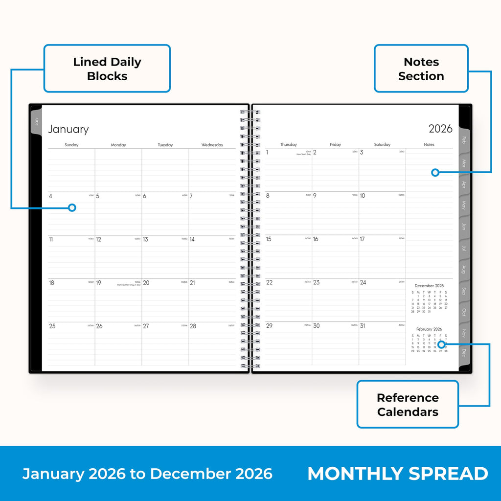 2026 Weekly and Monthly Appointment Planner Calendar, January 2026 - December 2026, 8.5" x 11", With 15-Minute Blocks... - Image 3
