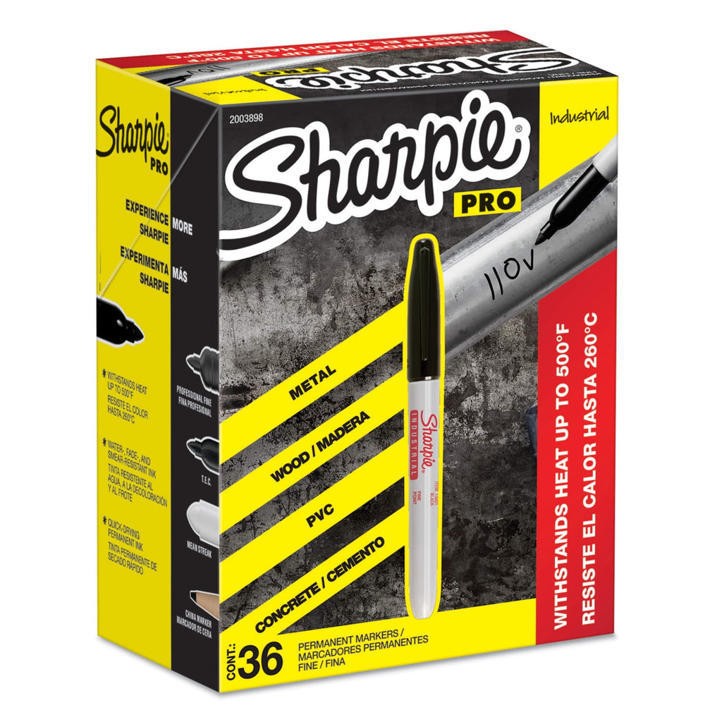 Sharpie Industrial Permanent Markers, Fine Tip, Black, 36 Count - Image 5