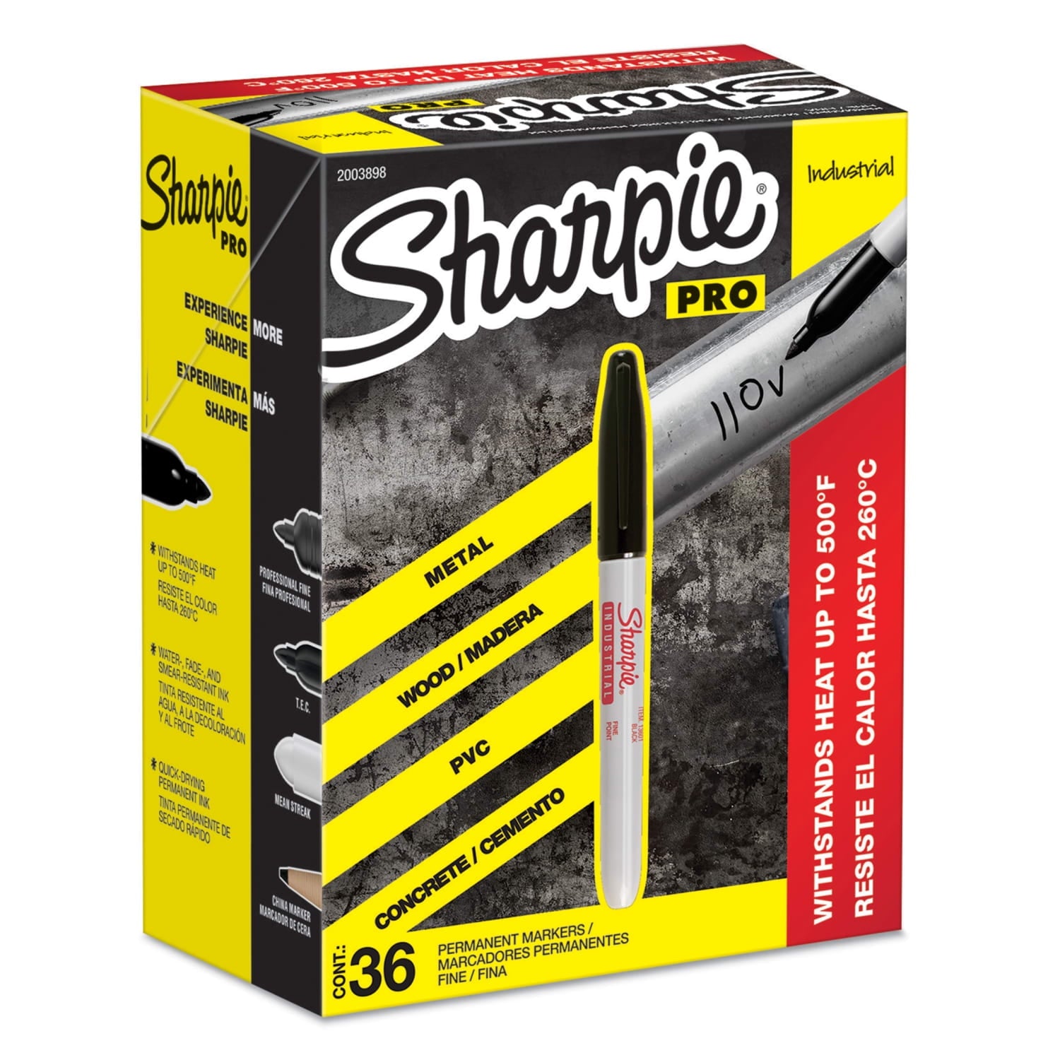 Sharpie Industrial Permanent Markers, Fine Tip, Black, 36 Count - Image 5