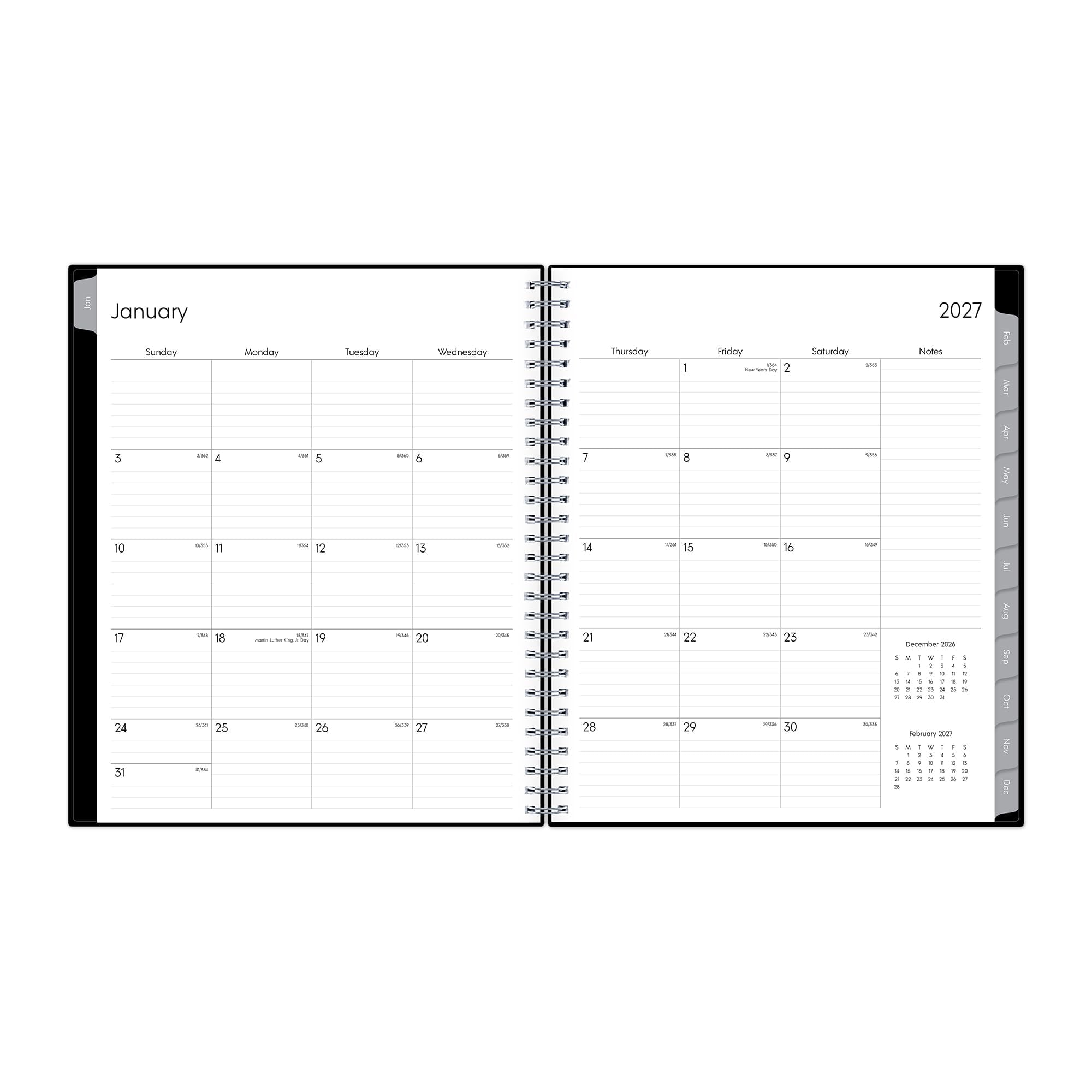 2027 18 Month Monthly Planner Calendar, July 2026 - December 2027, 8" x 10", Monthly Layout, Flexible Cover, Silver W... - Image 3