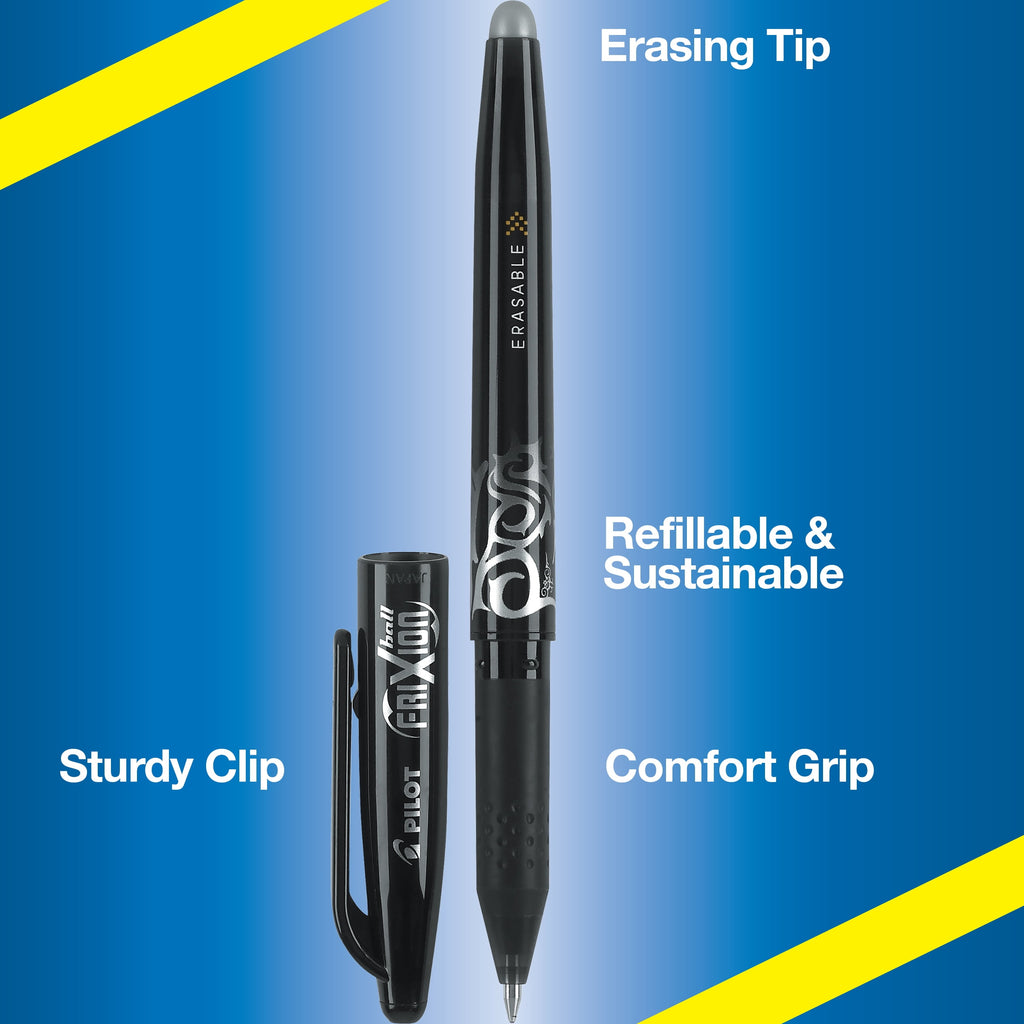 Ball Erasable Gel Pen Set, Fine Point 0.7mm, Black Ink, 12 Pack - Image 5