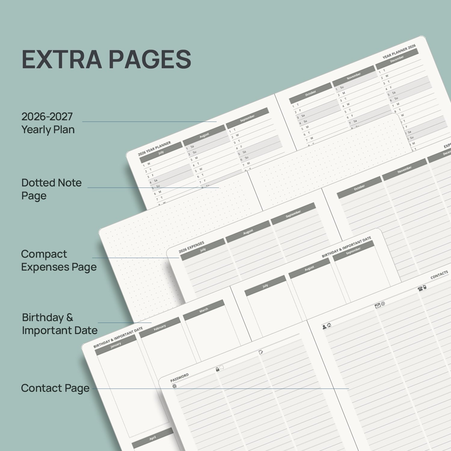 Academic Planner 2026-2027, 6.5"x8.5", Weekly and Monthly Calendar (Jul.26-Jun.27), Flexible Cover, Monthly Tabs,100 ... - Image 5
