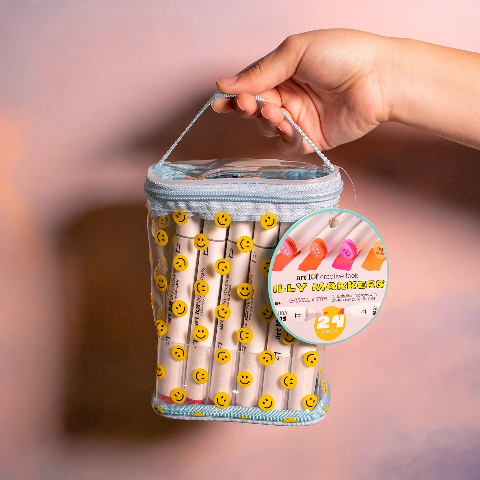 Illy Markers with Carry Pouch, Marker Easter Basket Stuffer for Kids, 24 Count - Image 2