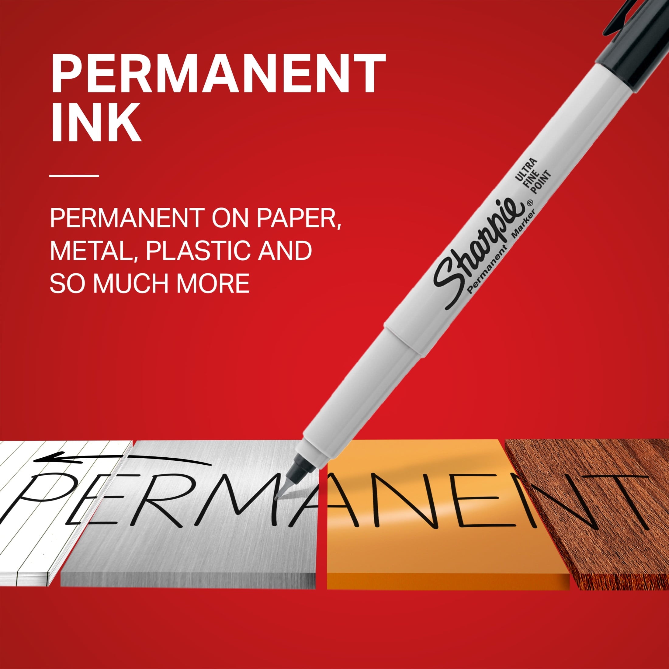 Permanent Markers, Ultra Fine Point, Black, 12 Count - Image 2