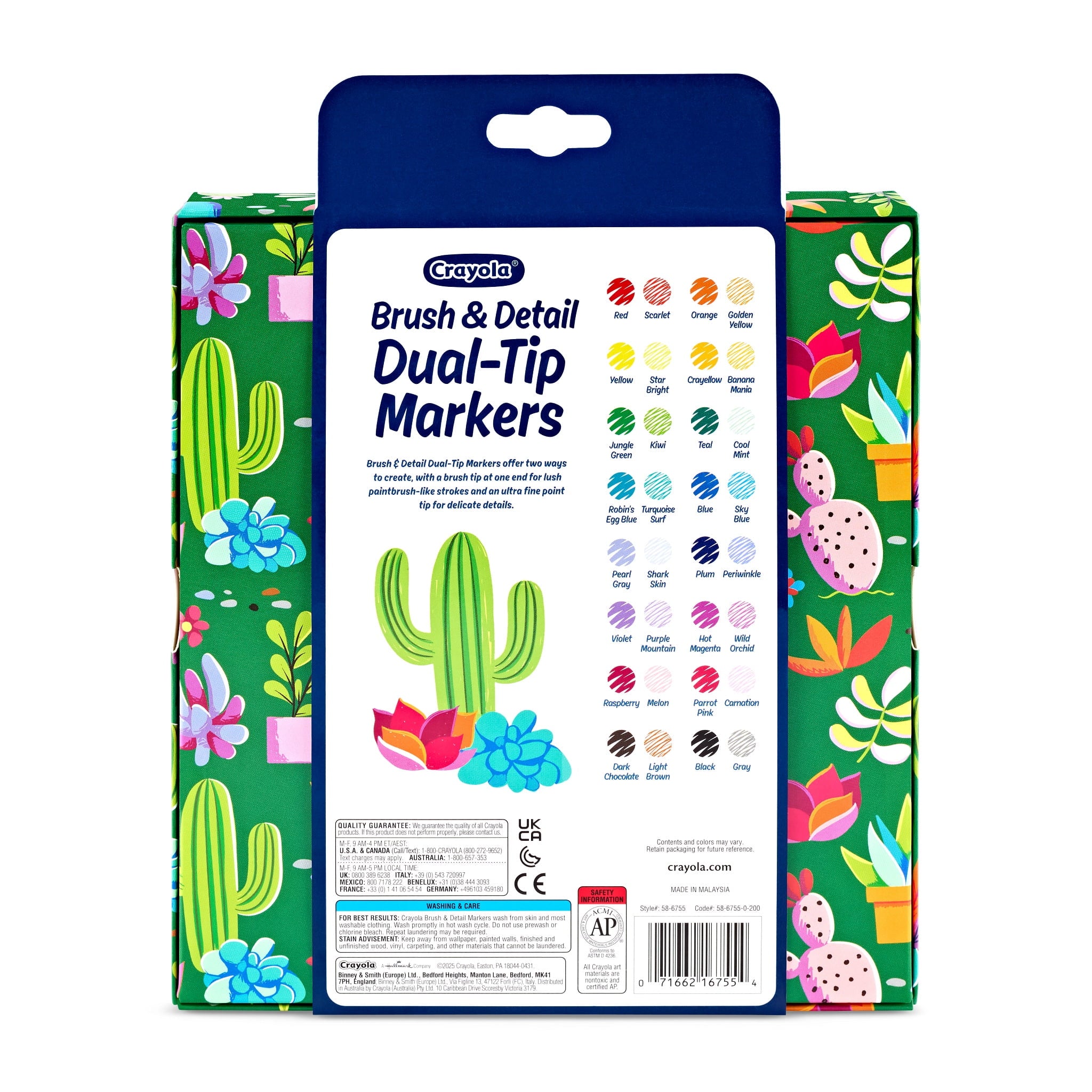 Crayola Brush & Detail Dual Tip Marker Set, 16 Markers, 32 Colors, Adult Coloring Markers, Gifts for Teens & Adults - Image 3