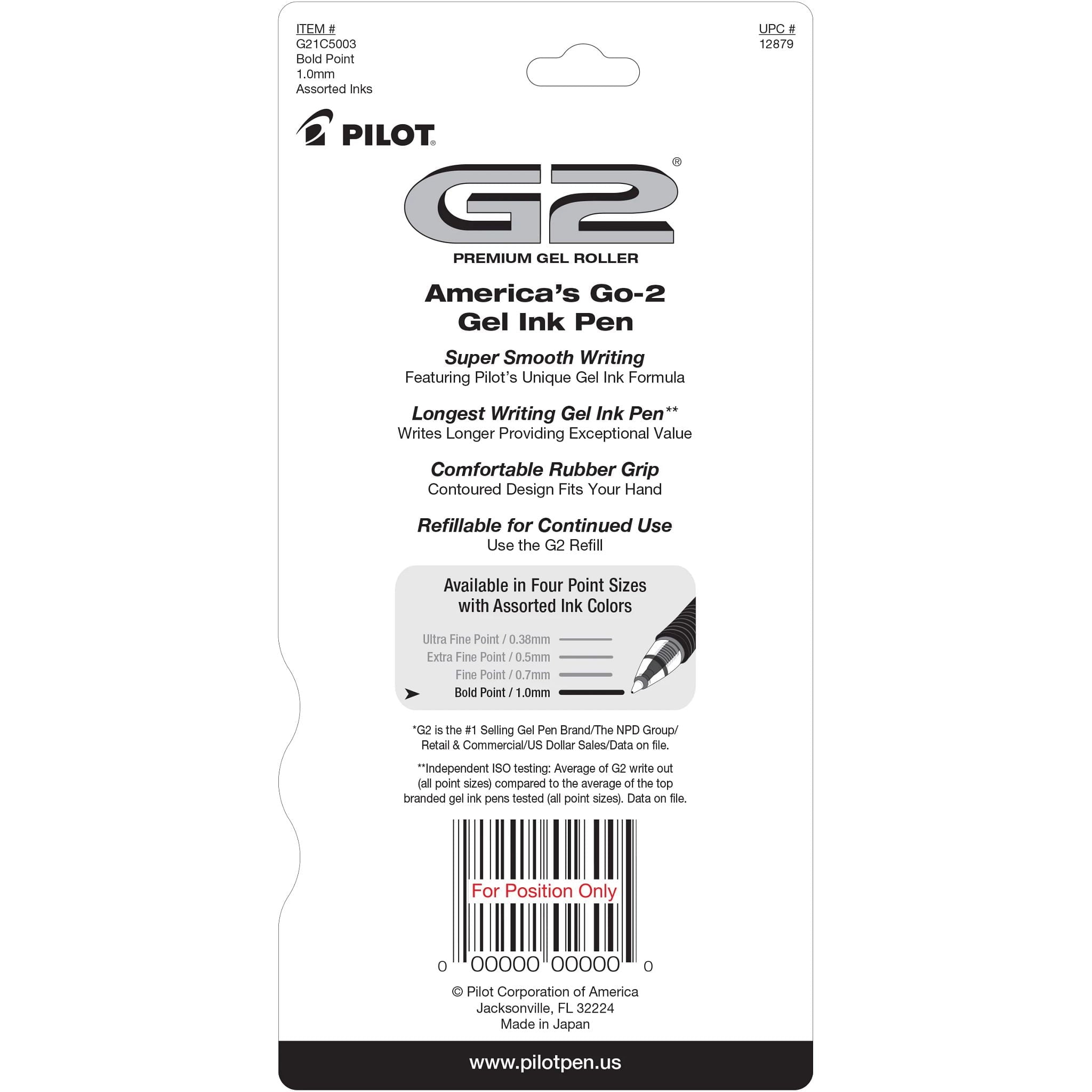 (3 pack) G2 Retractable Gel Ink Pens, Bold Point, 1.0mm, Assorted Colors, 5 Pack - Image 3