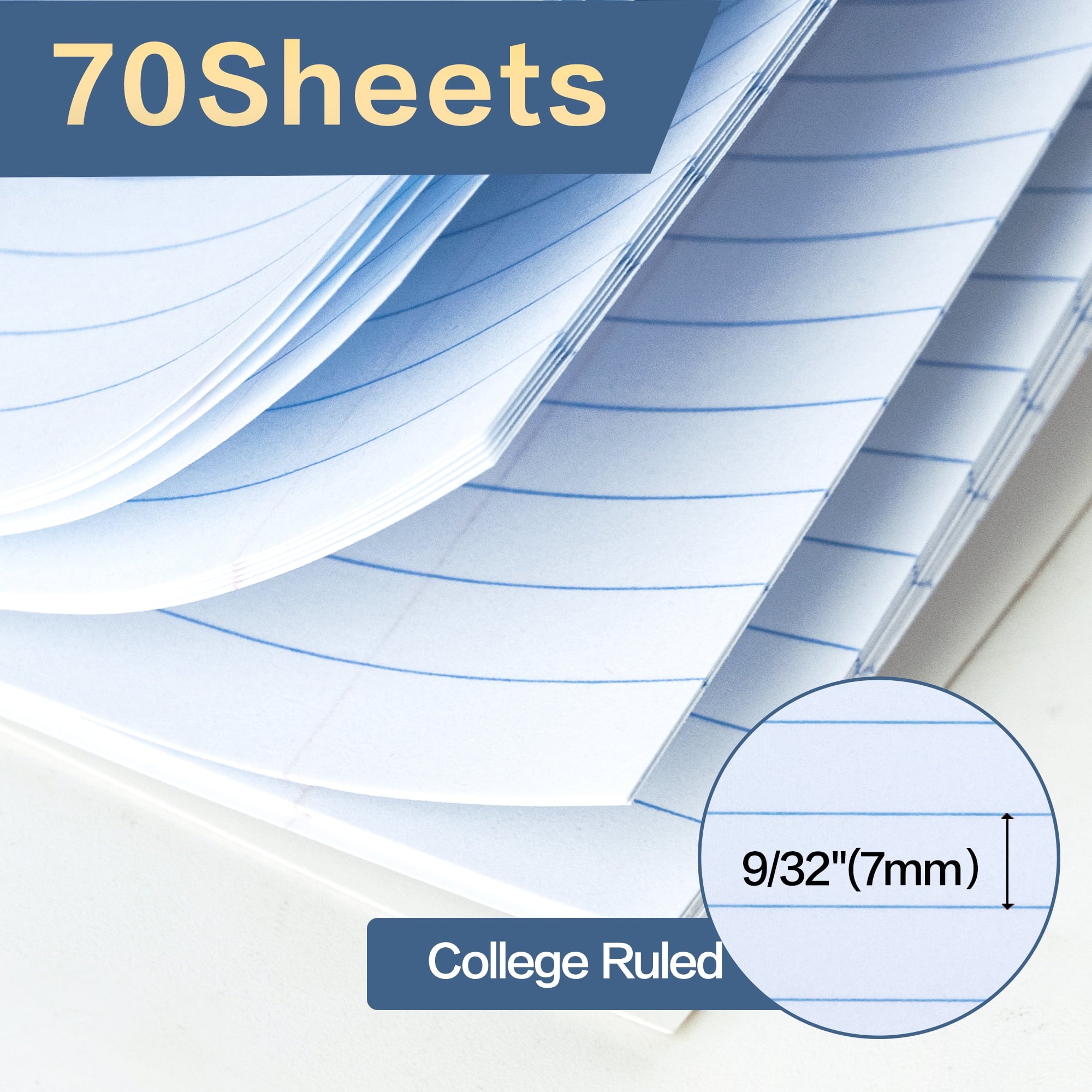 Notebook, College Ruled, 1-Subject Notebook, Thick Paper, 140 Pages, 8"x 10-1/2", Assorted Colors, 6 Pack - Image 4