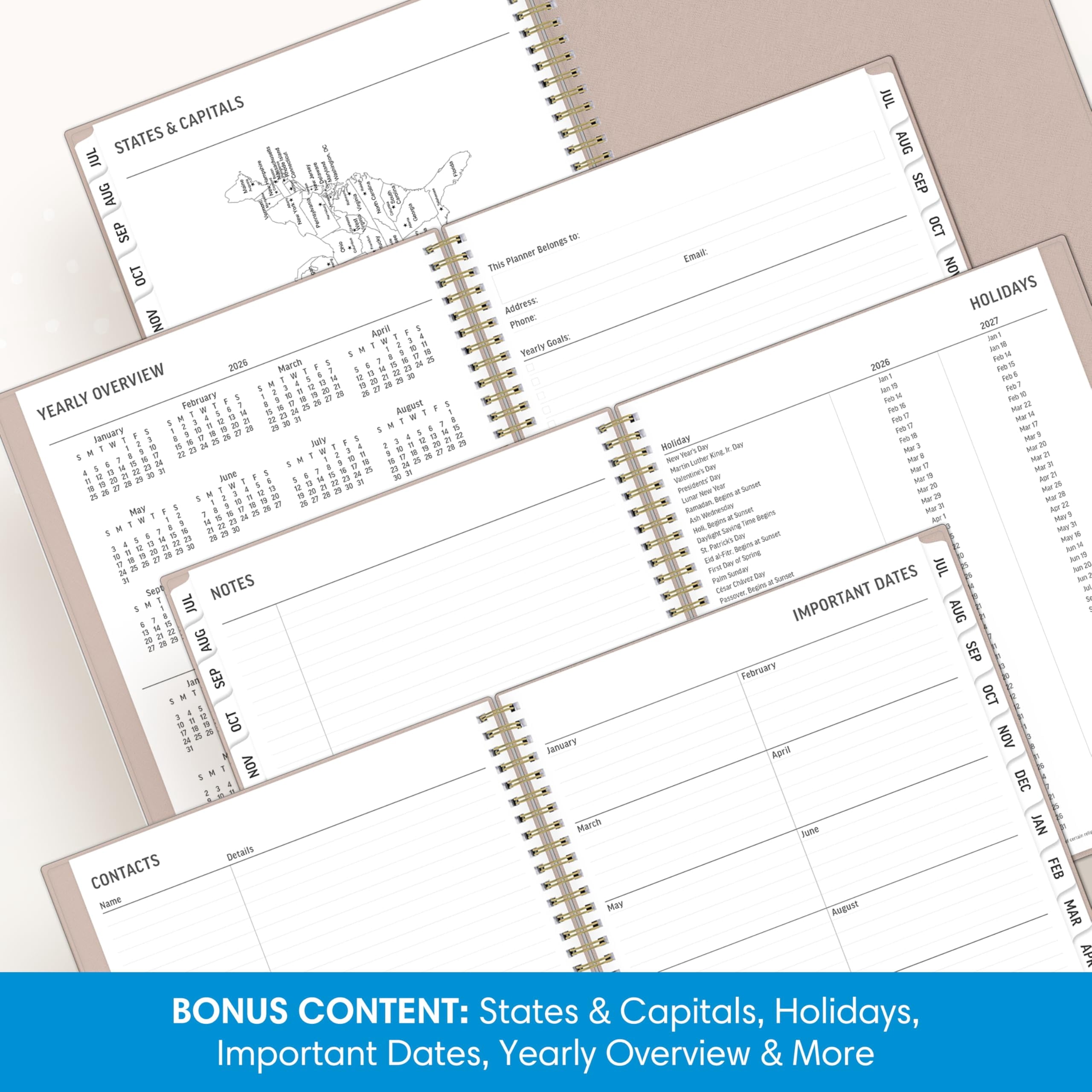 2026-2027 Large Print Weekly and Monthly Academic Year Planner Calendar, July 2026 - June 2027, 8.5" x 11", Flexible ... - Image 5