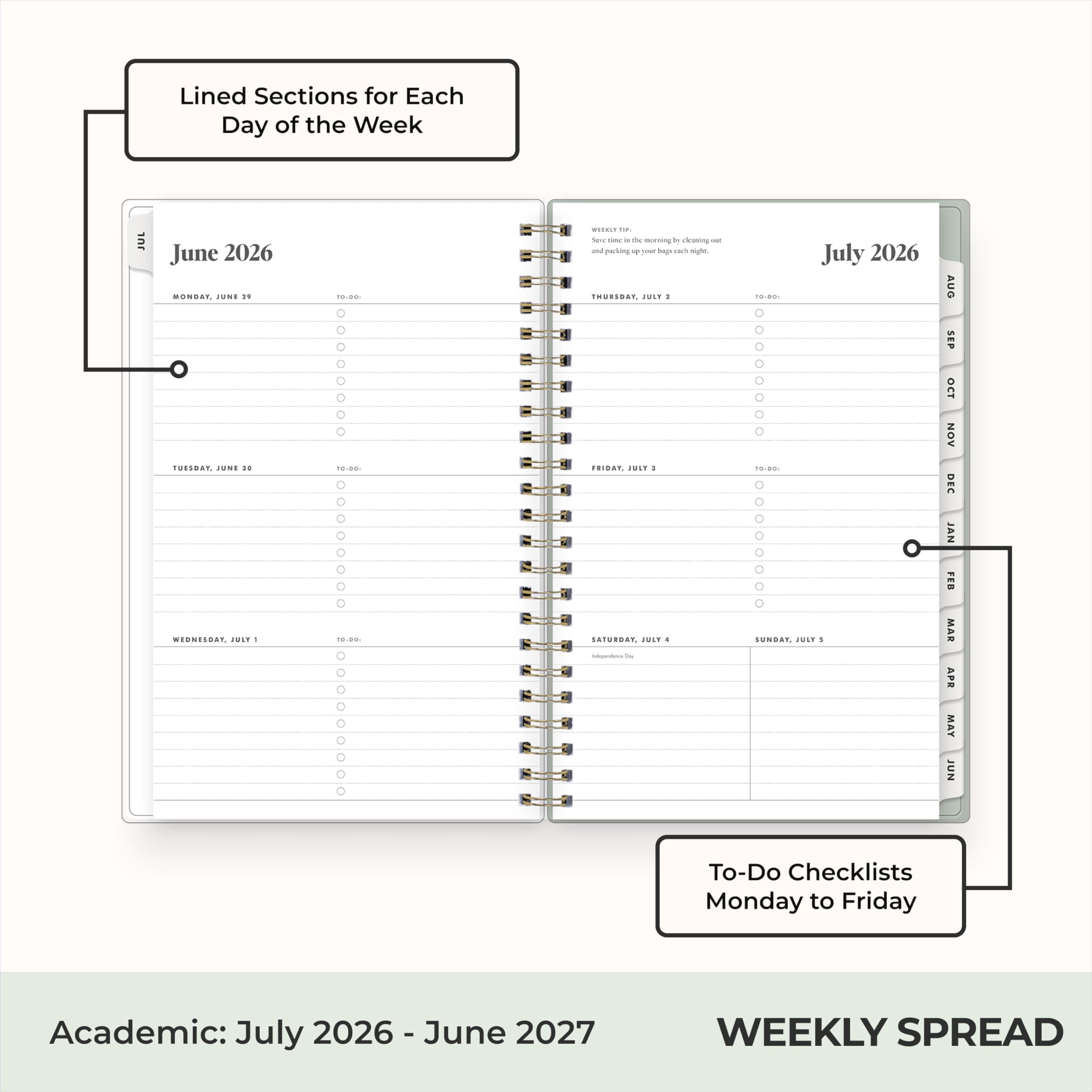 The Everygirl 2026-2027 Weekly and Monthly Academic Year Planner Calendar, July 2026 - June 2027, 5" x 8", Flexible C... - Image 3
