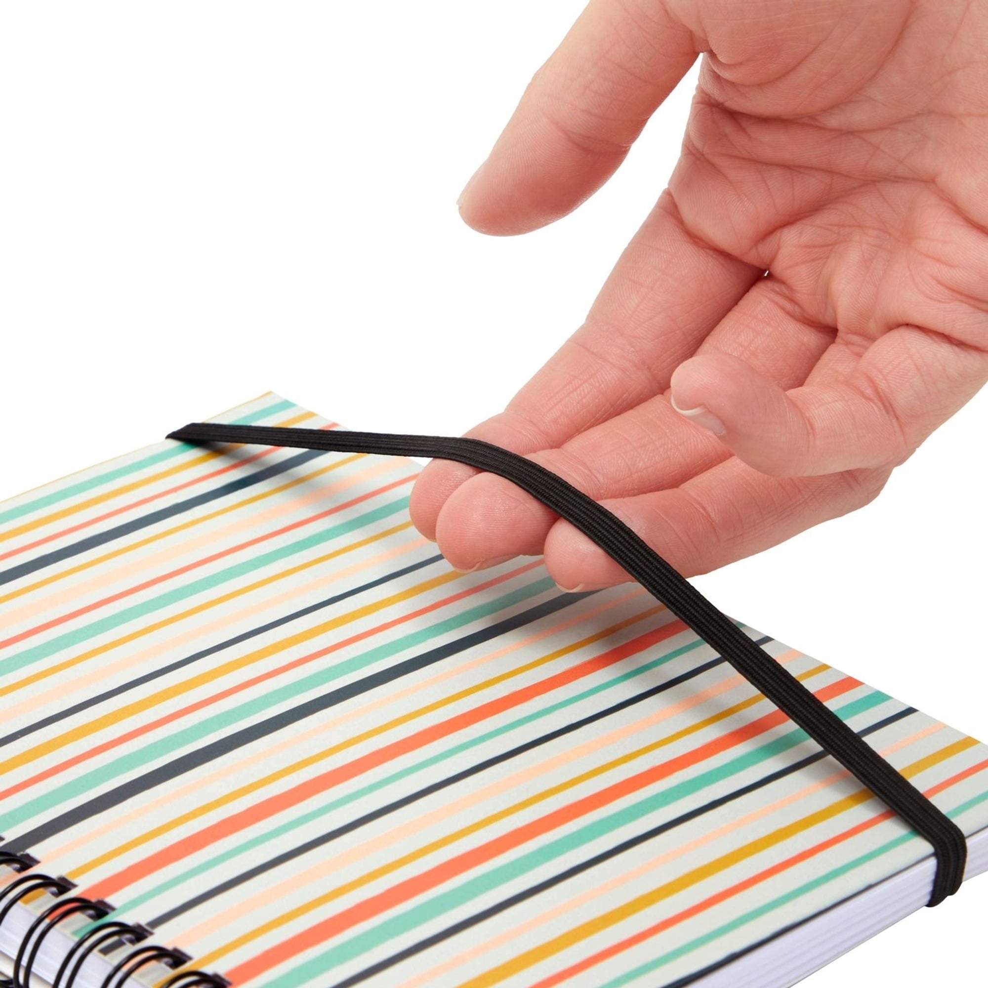6 Pack 5x7 Spiral Notebooks with Pocket - Small Lined Journals with Elastic Closure for School, Work (6 Designs) - Image 6