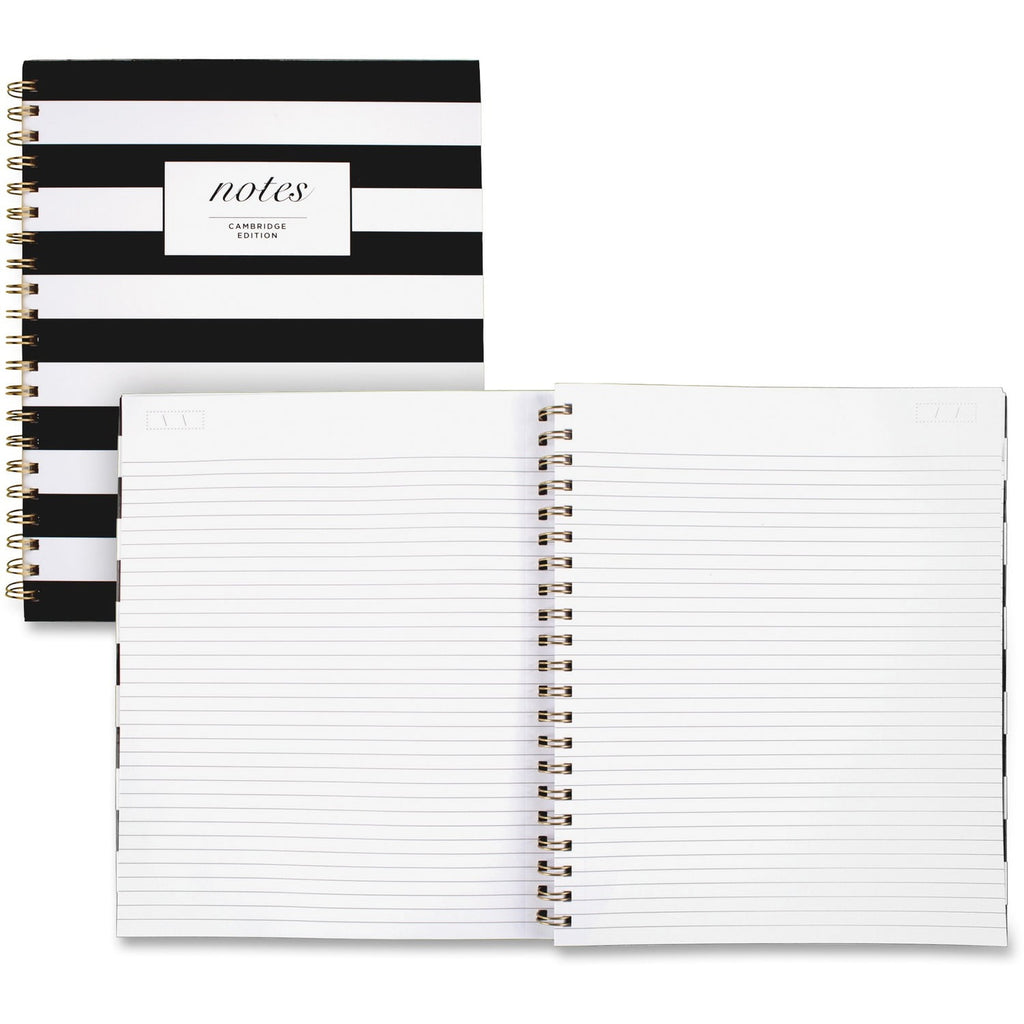 Cambridge Fashion Hardcover Business Notebook, 80 Sheets, 8 1/4" x 11", Black/White Stripe - Image 4