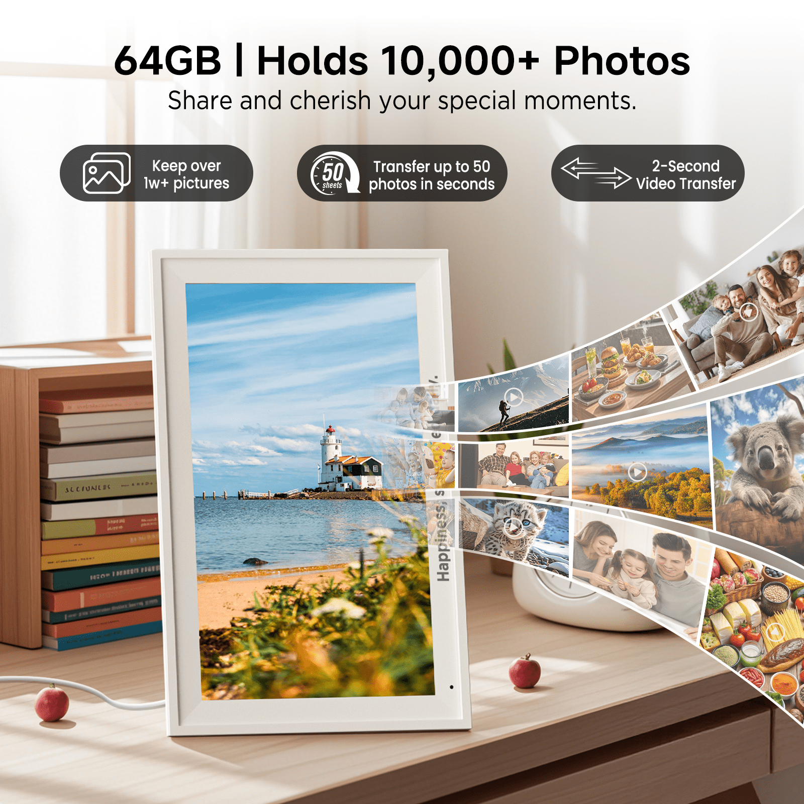 Callsky 15.6-inch Smart Digital Calendar & 1080p Photo Frame, Wall Mount Family Schedule Organizer, Mother's Day Gift for Mom - Image 5