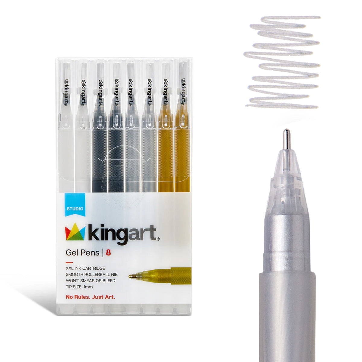 6 PC. BIG INK GEL PENS 1.0MM (GOLD, SILVER,WHITE)
