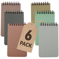 6 Pcs Small Lined Pocket Notebooks 3" x 5", Boho Mini Little Spiral Note book, Nursing Notepad, for Home Work, Office...