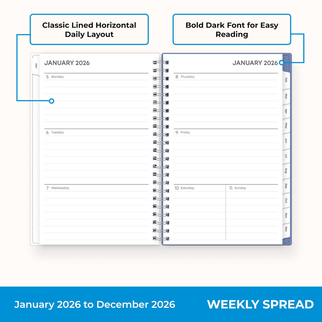 2026 Weekly and Monthly Planner Calendar, January 2026 - December 2026, 5" x 8", Flexible Frosted Cover, Laminated Ta... - Image 3