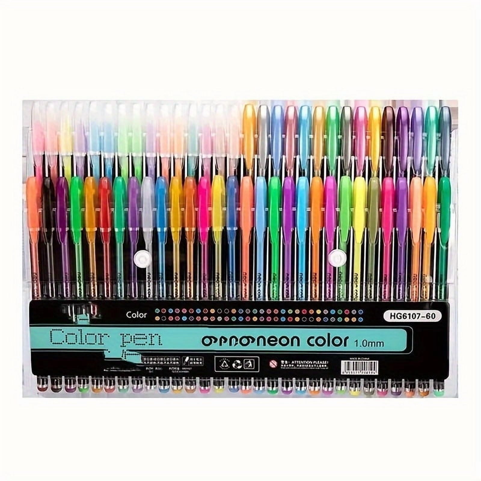 60-Piece Vibrant Gel Pens Set - Fine Point, Unique Colors