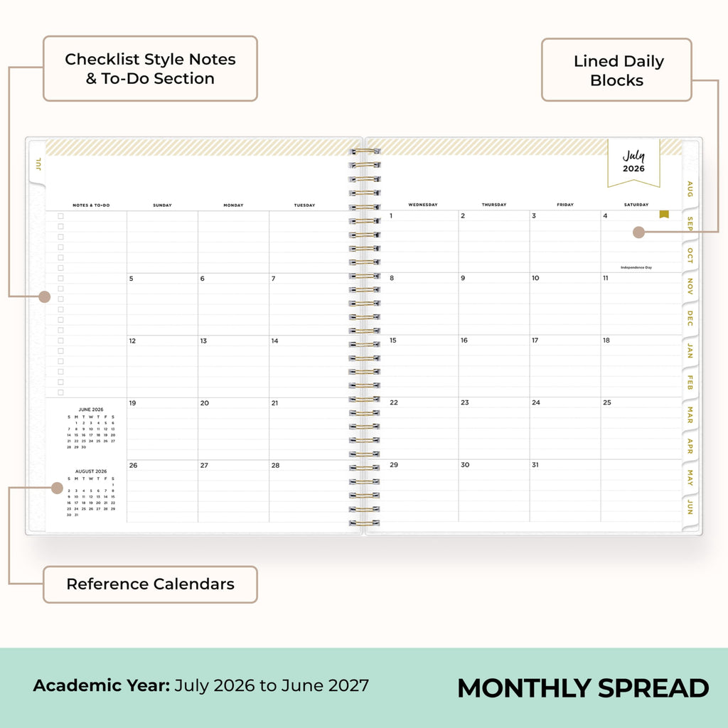 2026-2027 Monthly Academic Year Planner Calendar, July 2026 - June 2027, 8" x 10", Monthly Layout, Flexible Cover, Wi... - Image 3